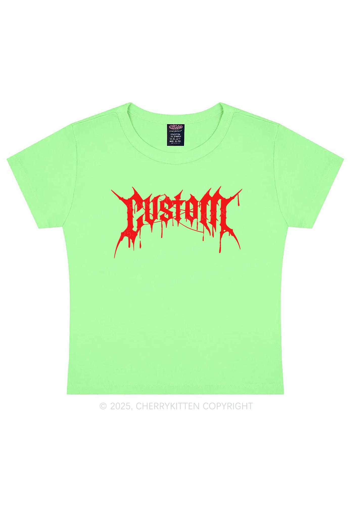 Custom Font Art Y2K Baby Tee Cherrykitten - Image 14