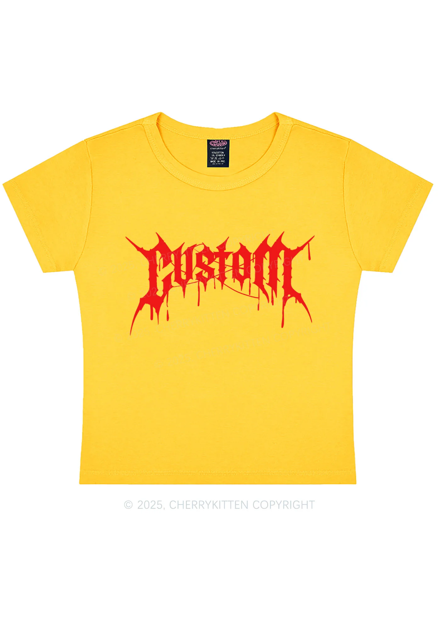 Custom Font Art Y2K Baby Tee Cherrykitten - Image 6