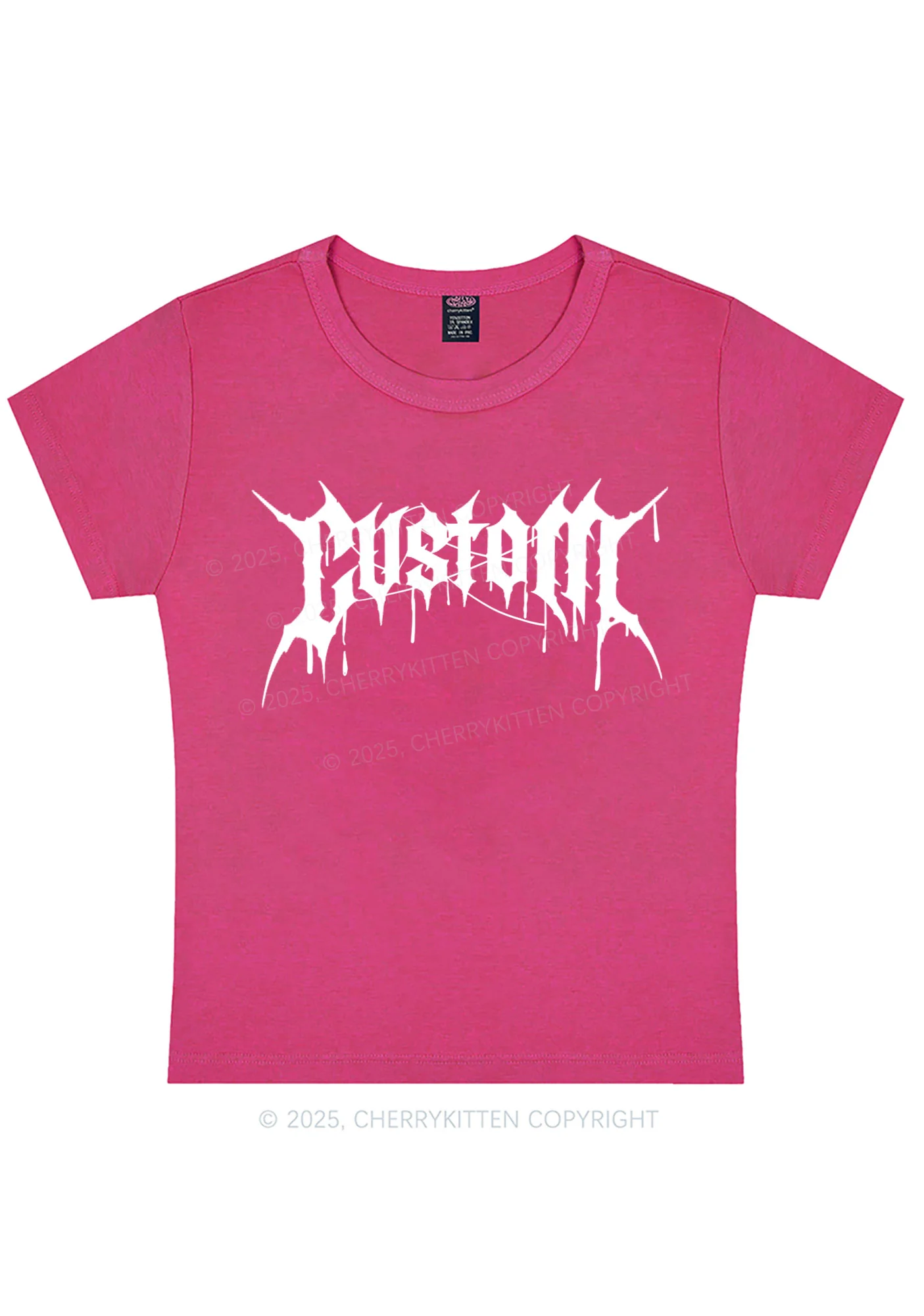 Custom Font Art Y2K Baby Tee Cherrykitten - Image 7