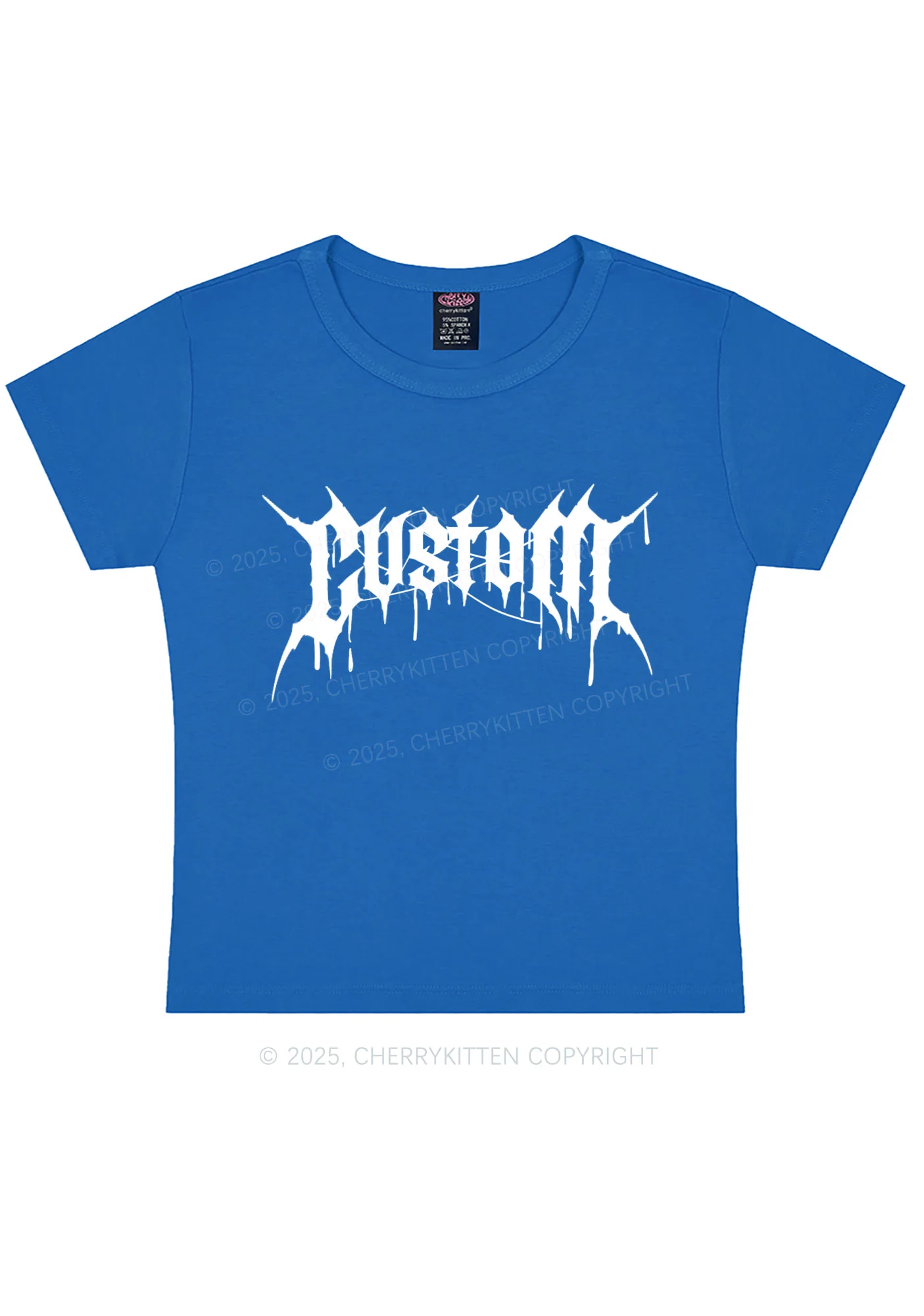 Custom Font Art Y2K Baby Tee Cherrykitten - Image 8