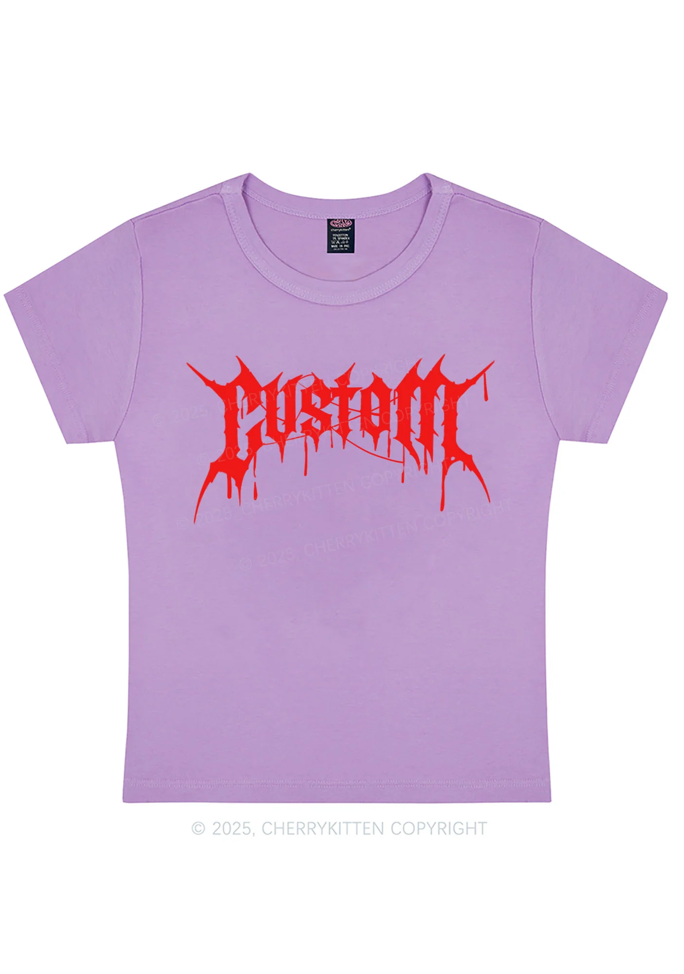 Custom Font Art Y2K Baby Tee Cherrykitten - Image 9