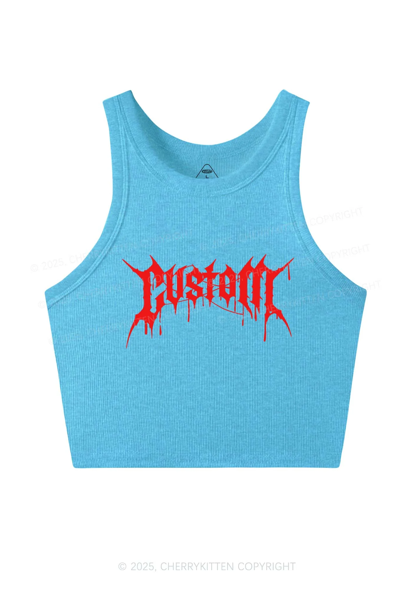 Custom Font Art Y2K Crop Tank Top Cherrykitten - Image 6