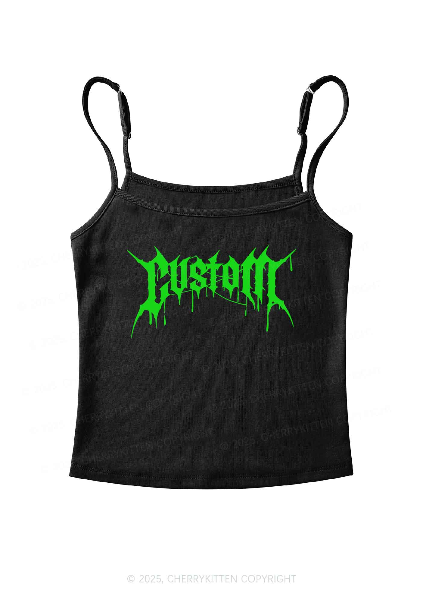 Custom Font Art Y2K Spaghetti Strap Cami Cherrykitten - Image 4