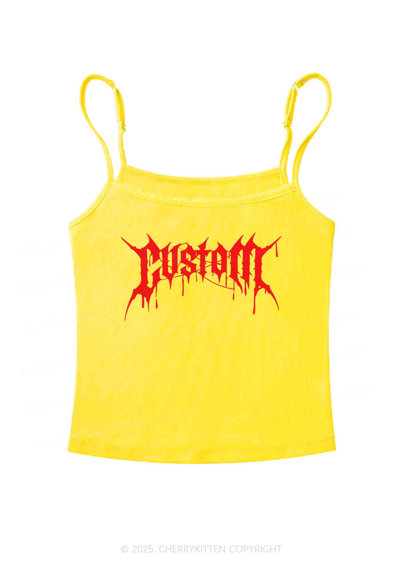 Custom Font Art Y2K Spaghetti Strap Cami Cherrykitten - Image 5