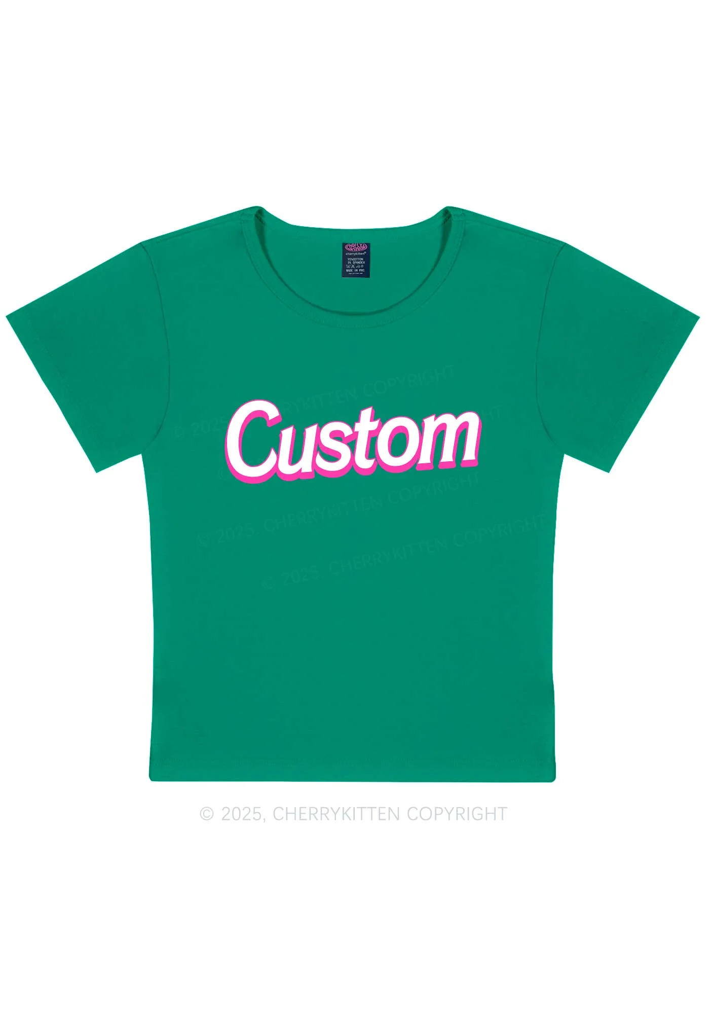 Custom Font Y2K Baby Tee Cherrykitten - Image 11
