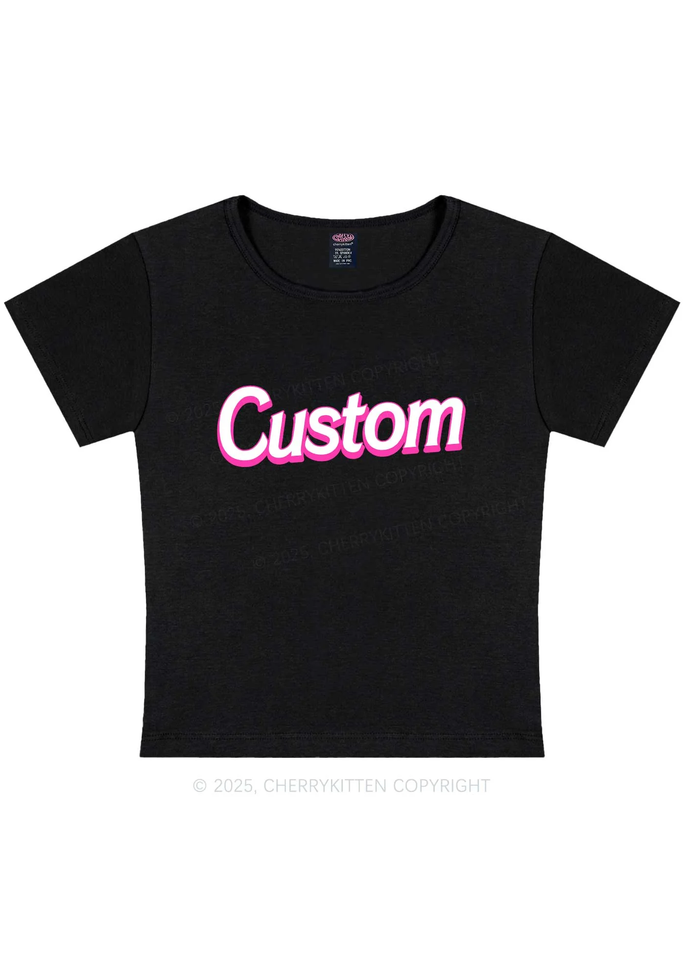 Custom Font Y2K Baby Tee Cherrykitten - Image 3