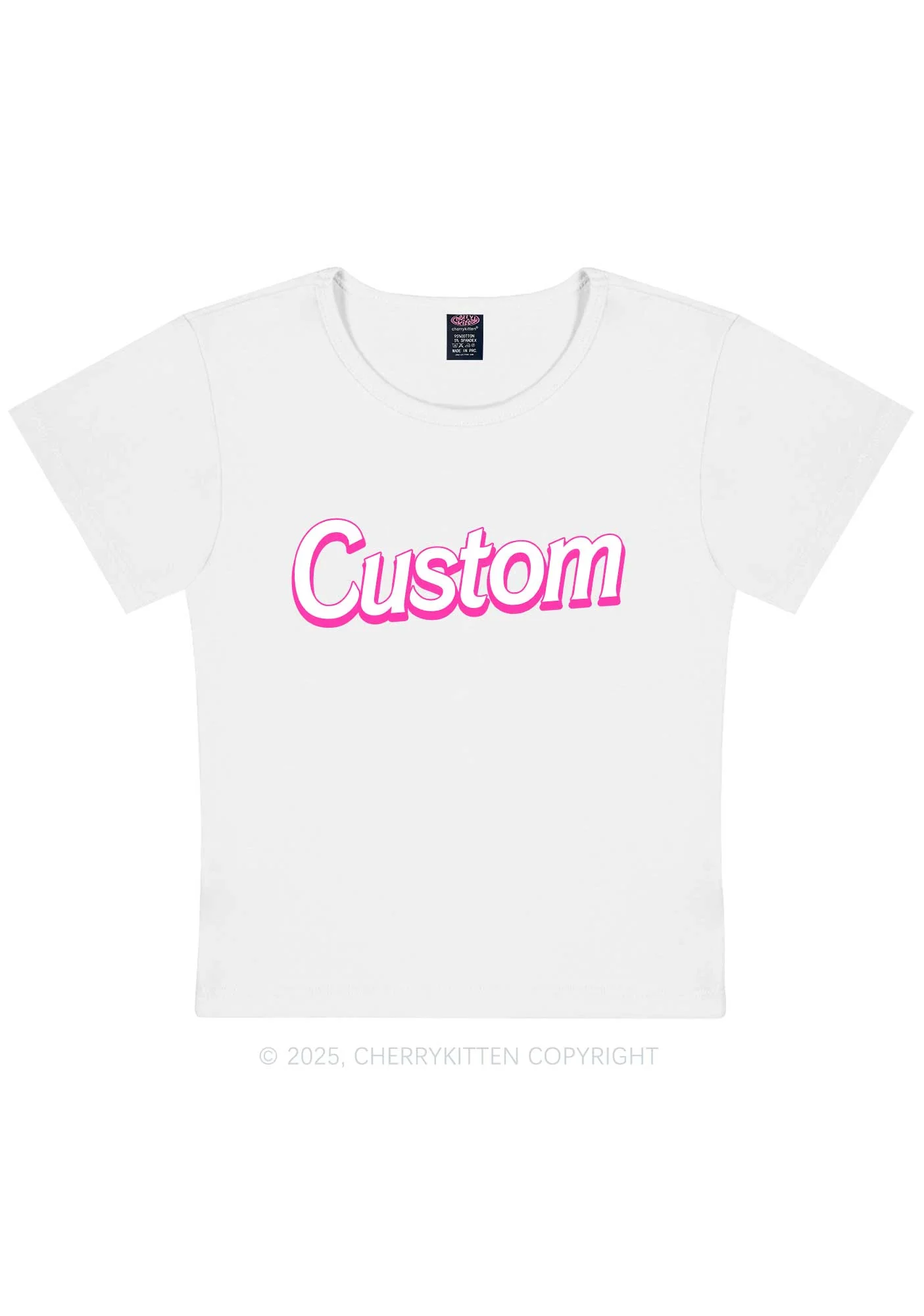 Custom Font Y2K Baby Tee Cherrykitten - Image 4