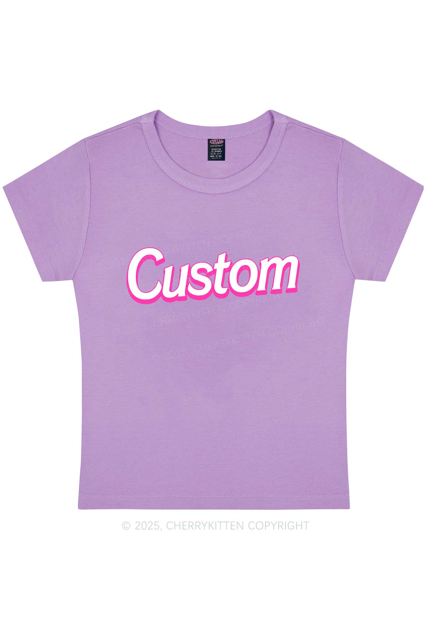 Custom Font Y2K Baby Tee Cherrykitten - Image 5