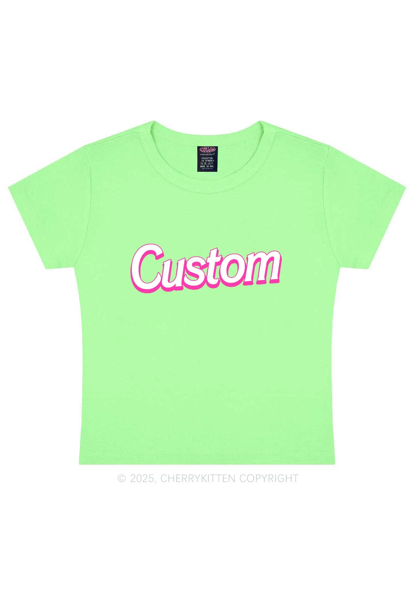 Custom Font Y2K Baby Tee Cherrykitten - Image 8