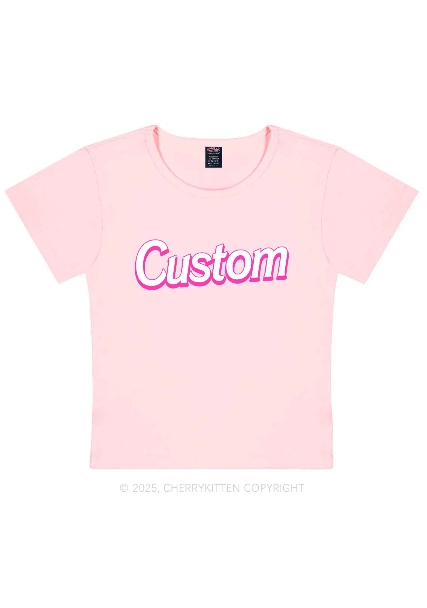 Custom Font Y2K Baby Tee Cherrykitten - Image 9
