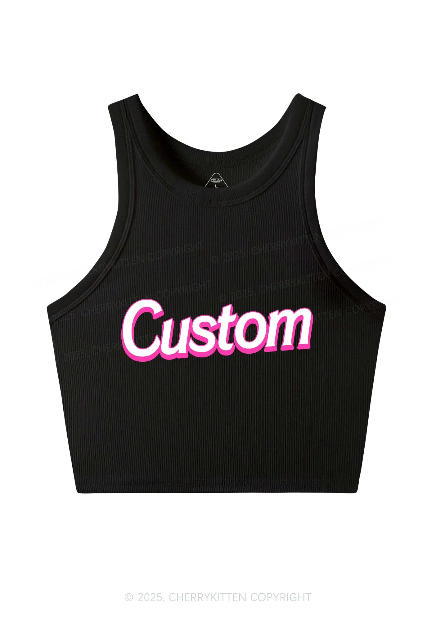 Custom Font Y2K Crop Tank Top Cherrykitten - Image 3