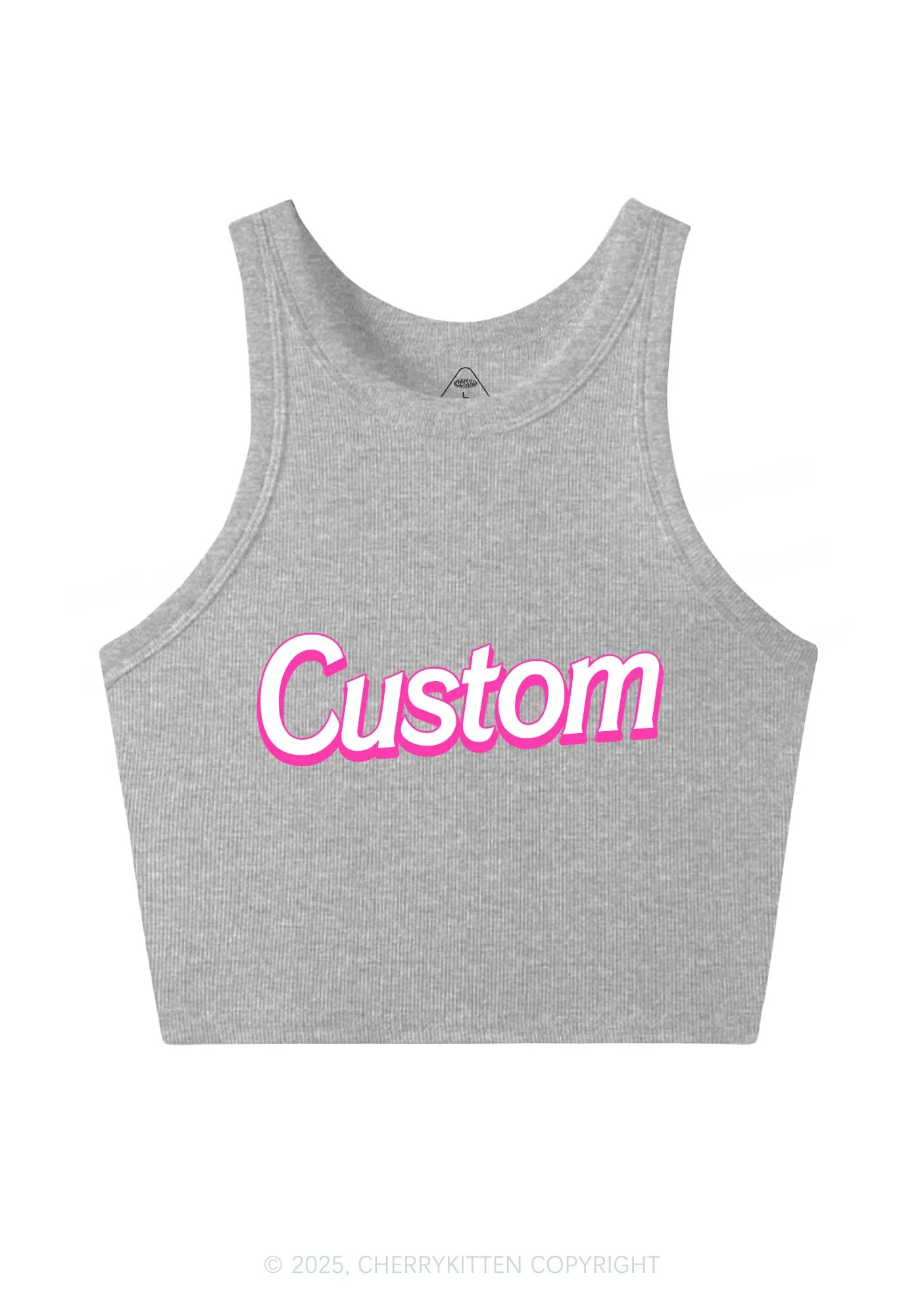 Custom Font Y2K Crop Tank Top Cherrykitten - Image 5