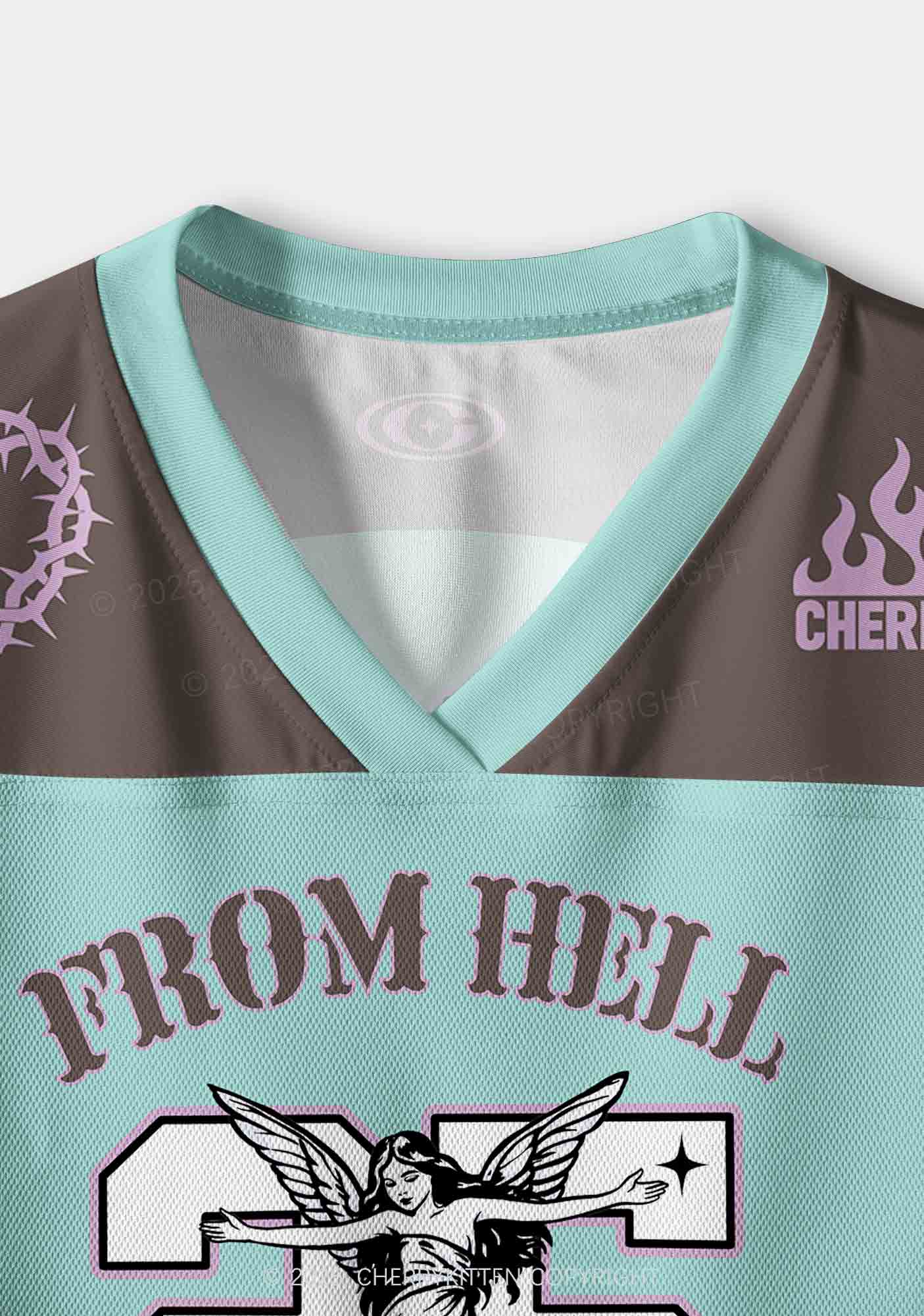 Custom From Hell With Love Y2K Crop Sport Jersey Shirts Cherrykitten - Image 3