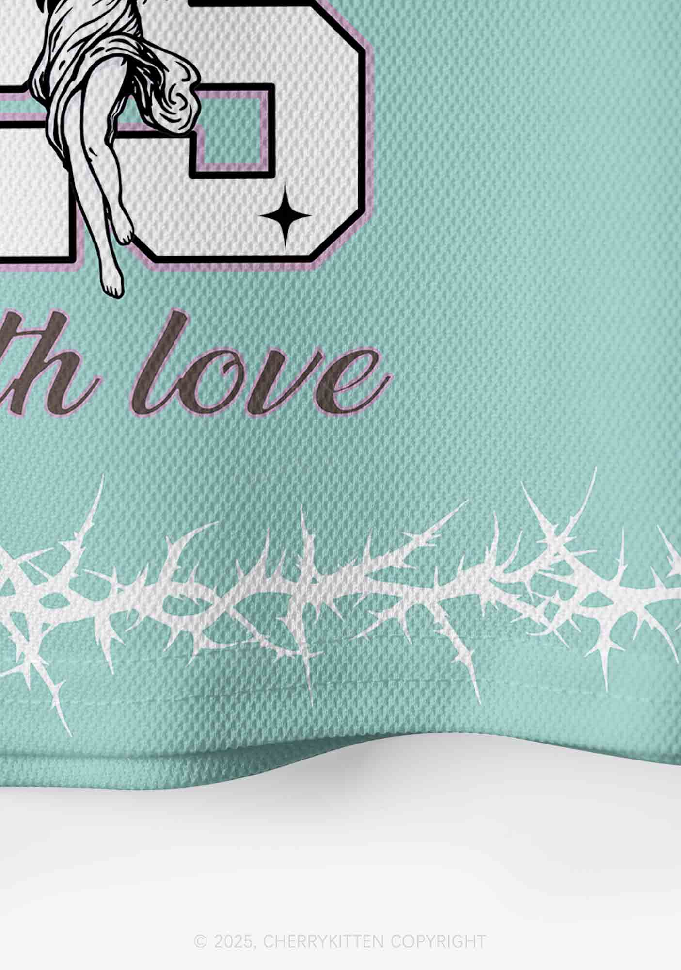 Custom From Hell With Love Y2K Crop Sport Jersey Shirts Cherrykitten - Image 4