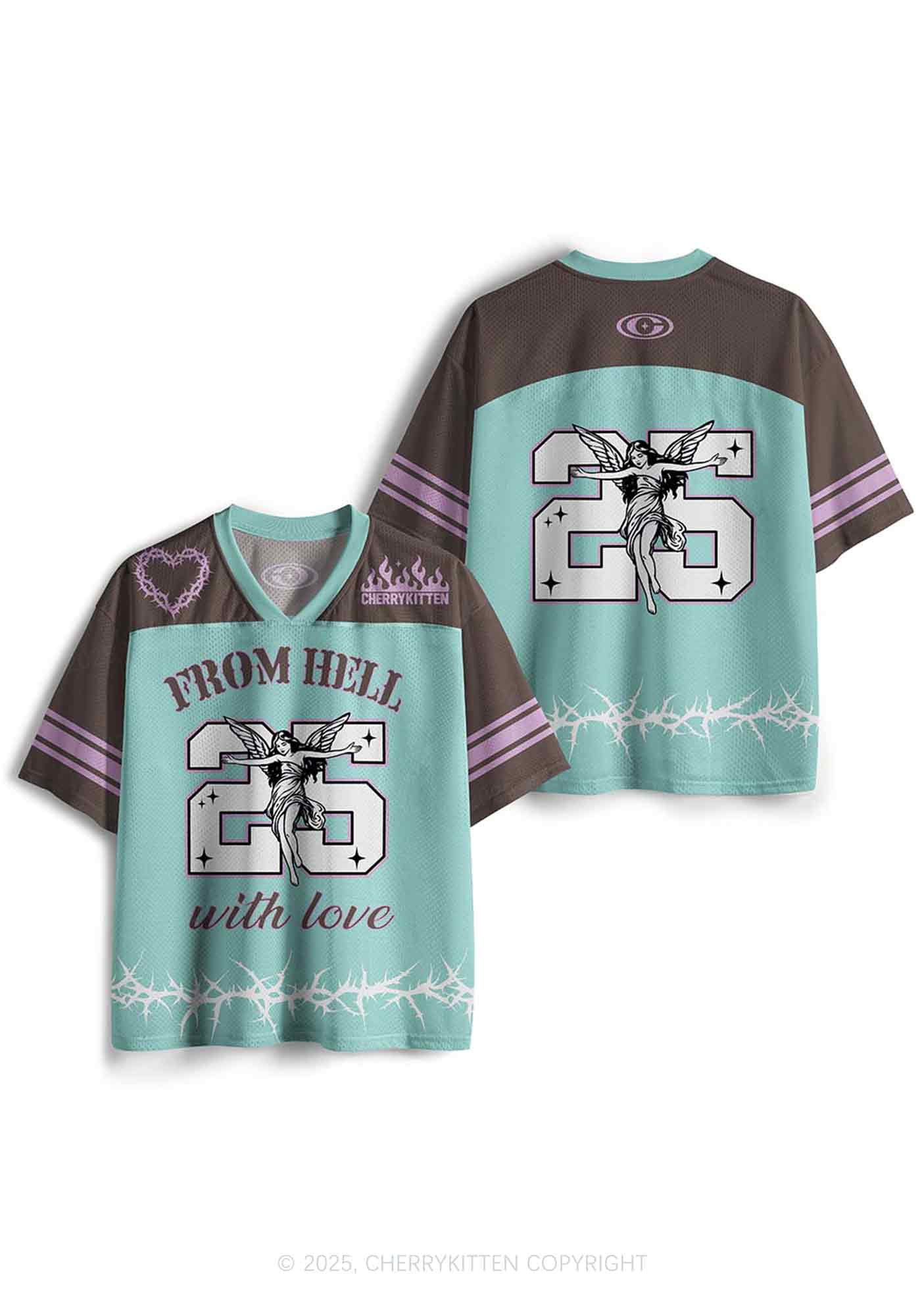 Custom From Hell With Love Y2K Sport Jersey Shirts Cherrykitten - Image 3