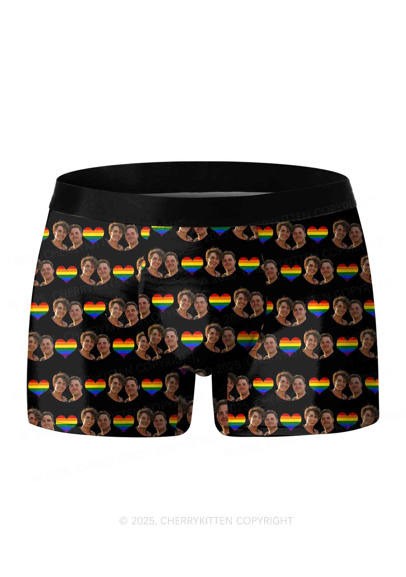 Custom Gay Couple Photo Valentine's Day Y2K Print Couples Boxer Briefs Set Cherrykitten - Image 3