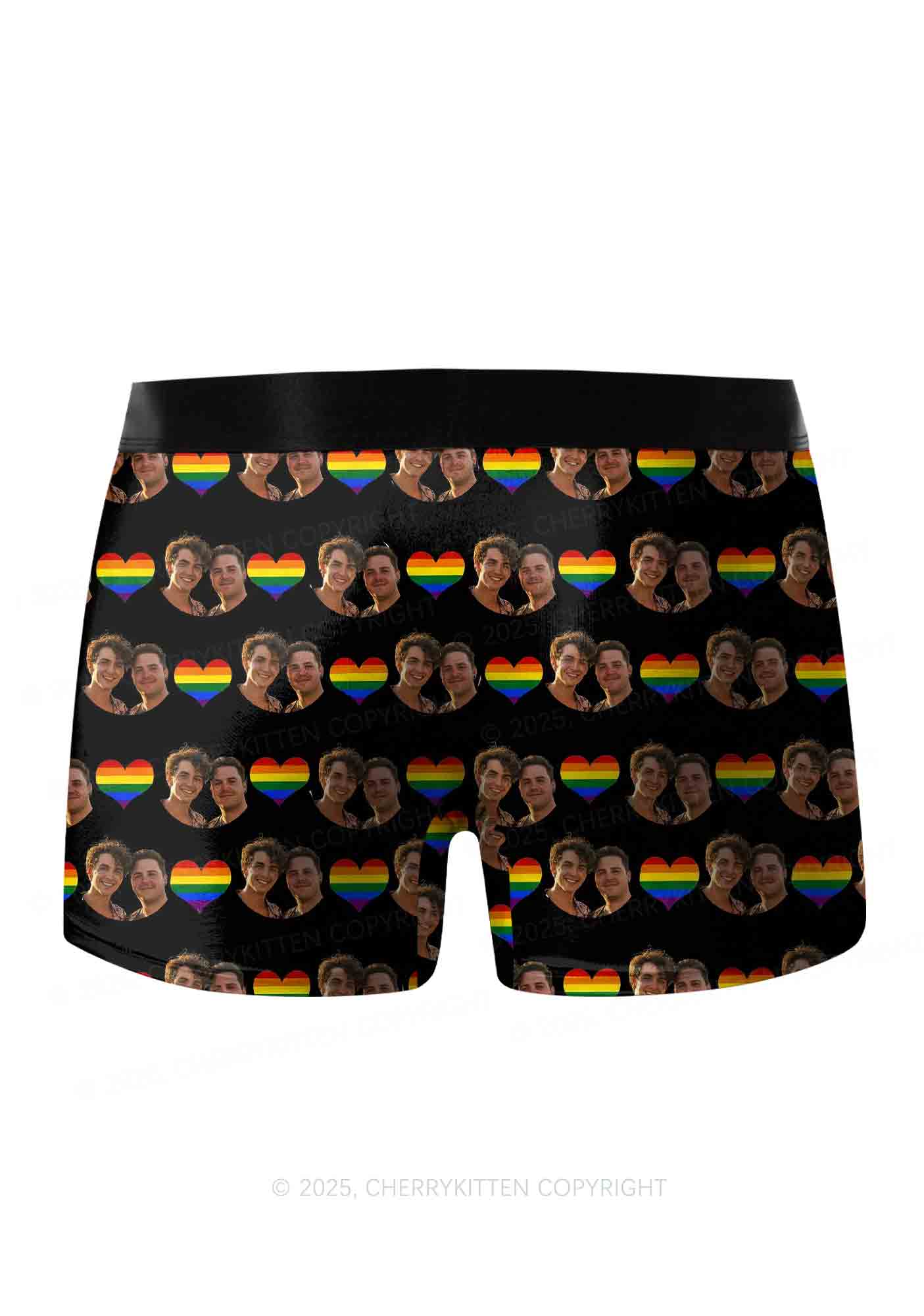 Custom Gay Couple Photo Valentine's Day Y2K Print Couples Boxer Briefs Set Cherrykitten - Image 4