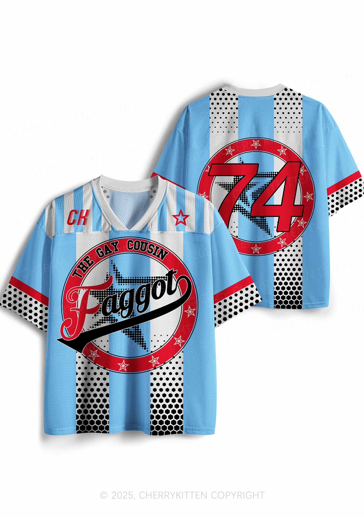 Custom Gay Cousin Faggot Pride Y2K Sport Jersey Shirts Cherrykitten - Image 3