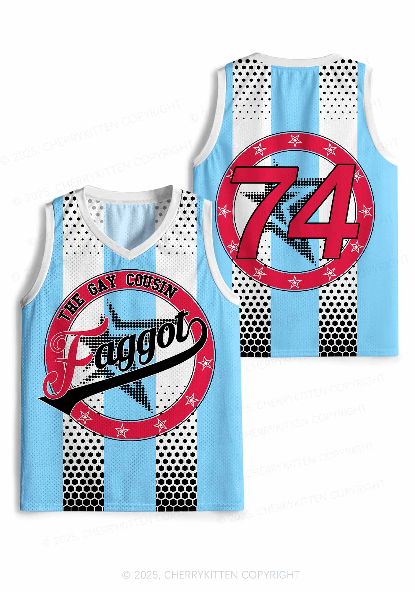 Custom Gay Cousin Faggot Pride Y2K Sport Jersey Tank Cherrykitten - Image 3