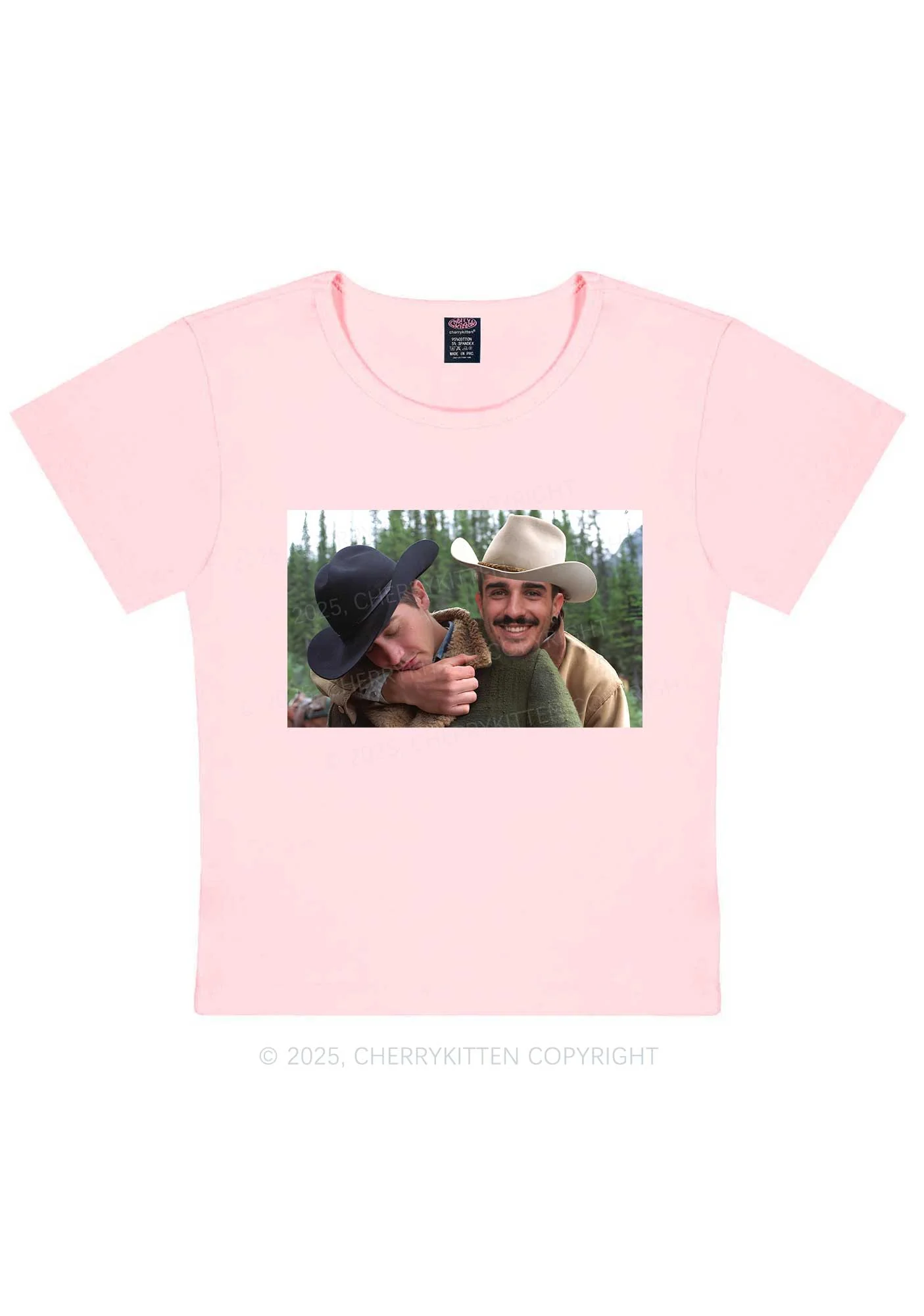 Custom Gay Cowboy Pride Y2K Baby Tee Cherrykitten - Image 10
