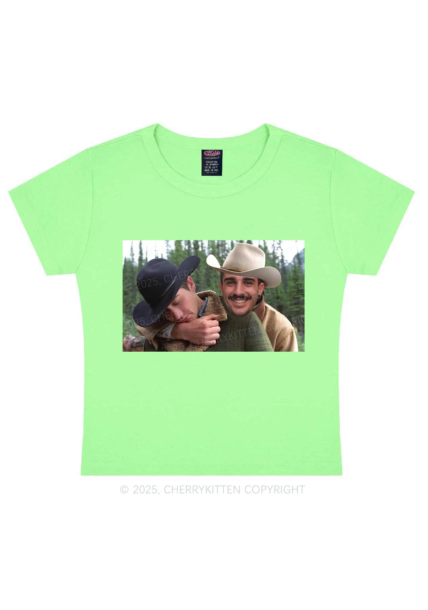 Custom Gay Cowboy Pride Y2K Baby Tee Cherrykitten - Image 11