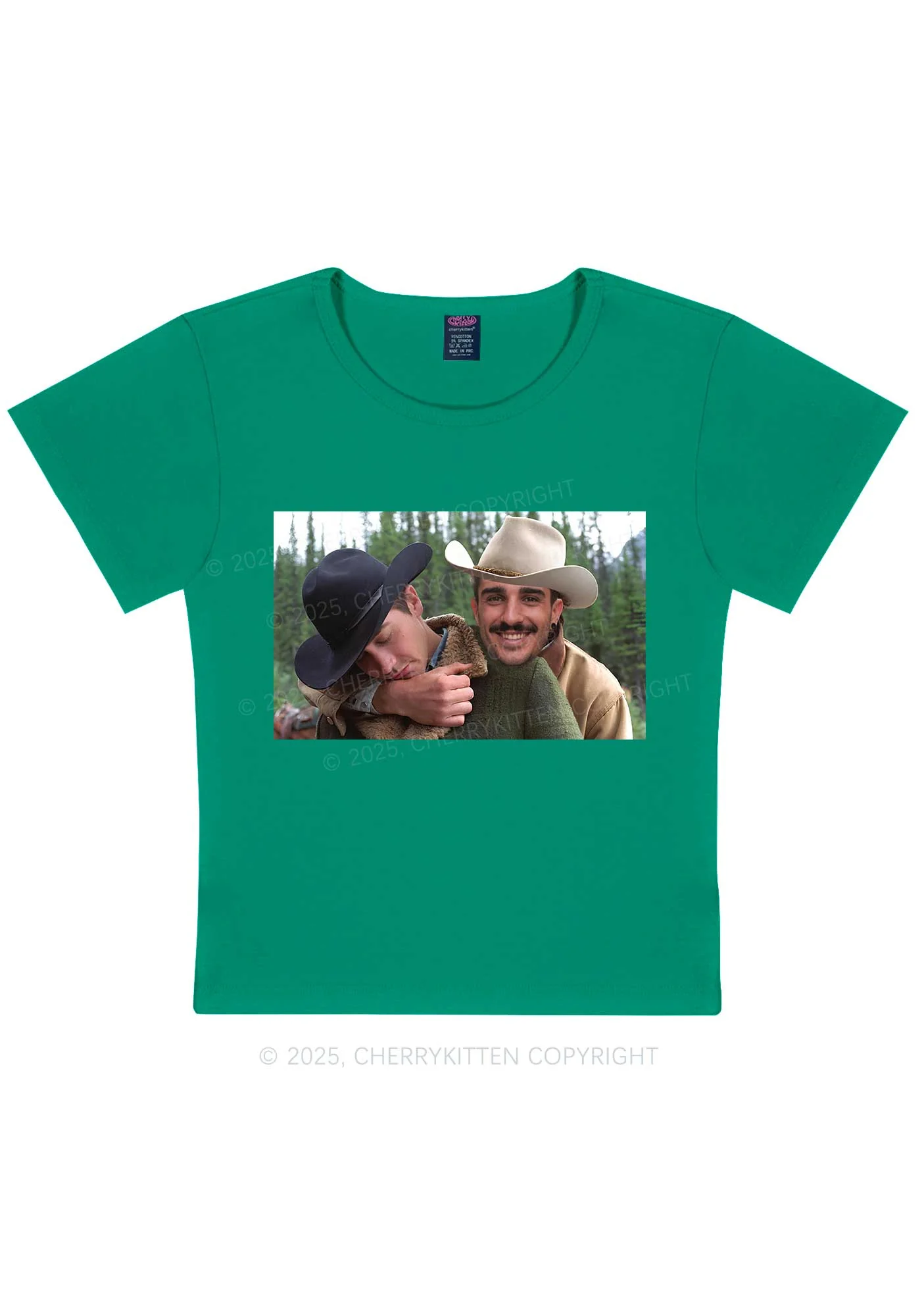 Custom Gay Cowboy Pride Y2K Baby Tee Cherrykitten - Image 12