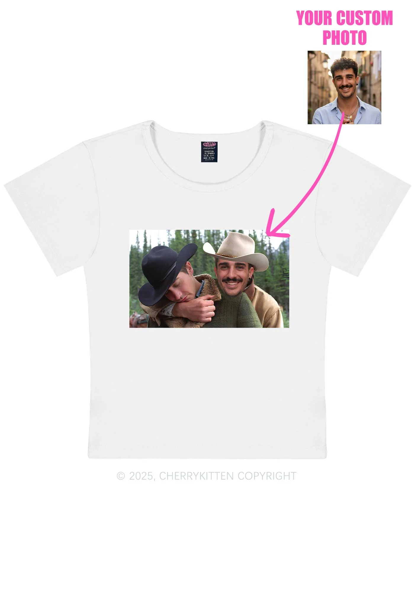 Custom Gay Cowboy Pride Y2K Baby Tee Cherrykitten - Image 4