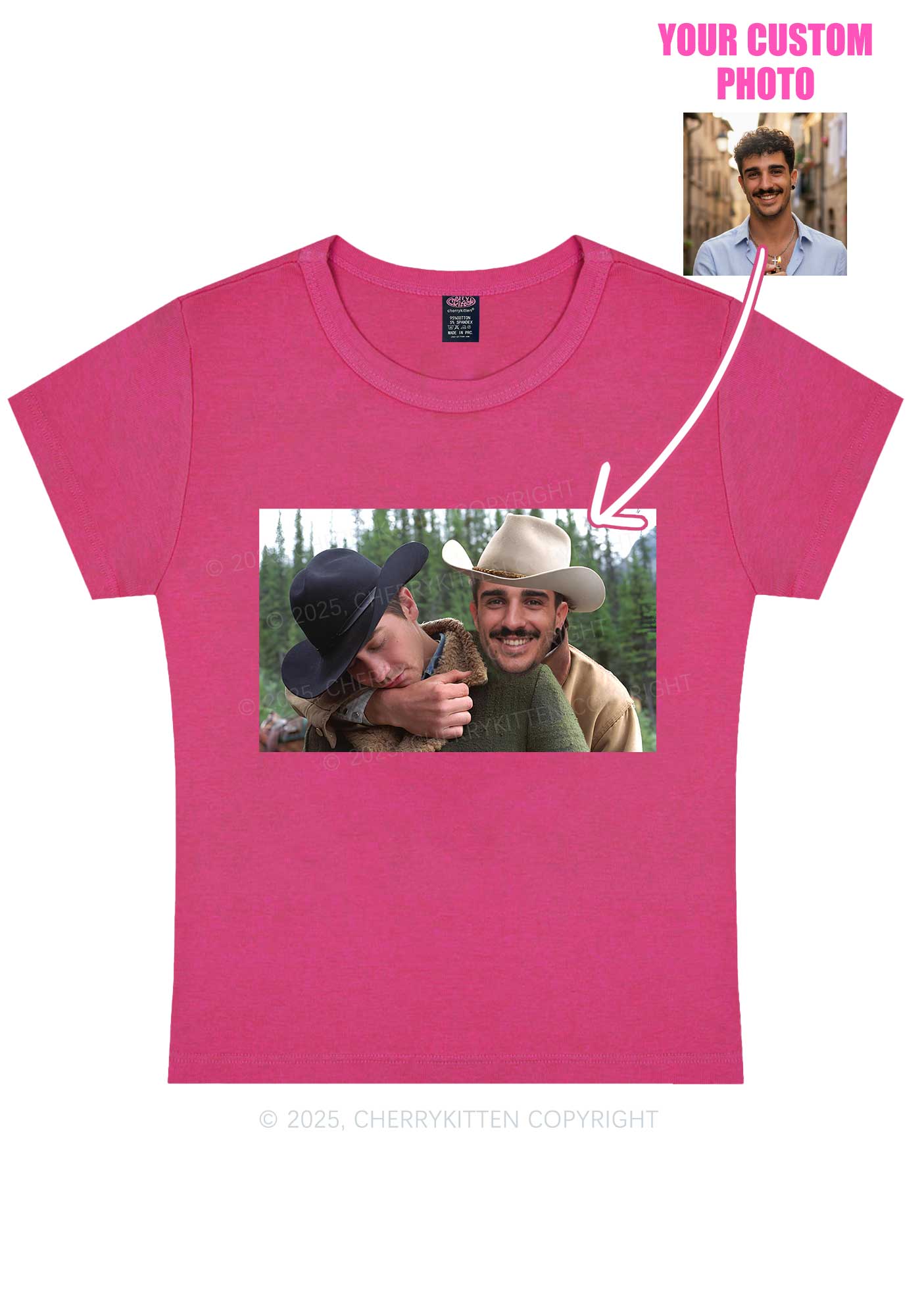 Custom Gay Cowboy Pride Y2K Baby Tee Cherrykitten - Image 5