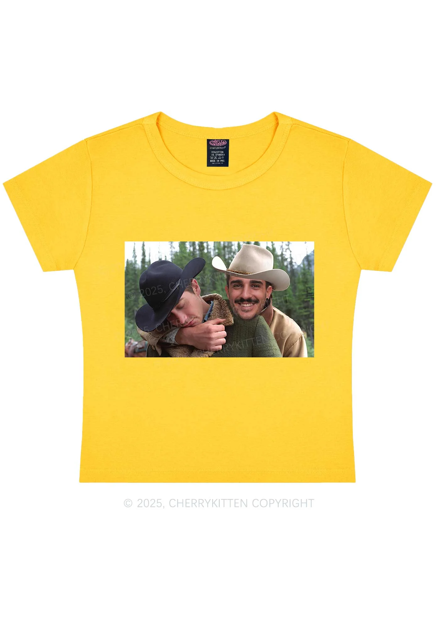 Custom Gay Cowboy Pride Y2K Baby Tee Cherrykitten - Image 8