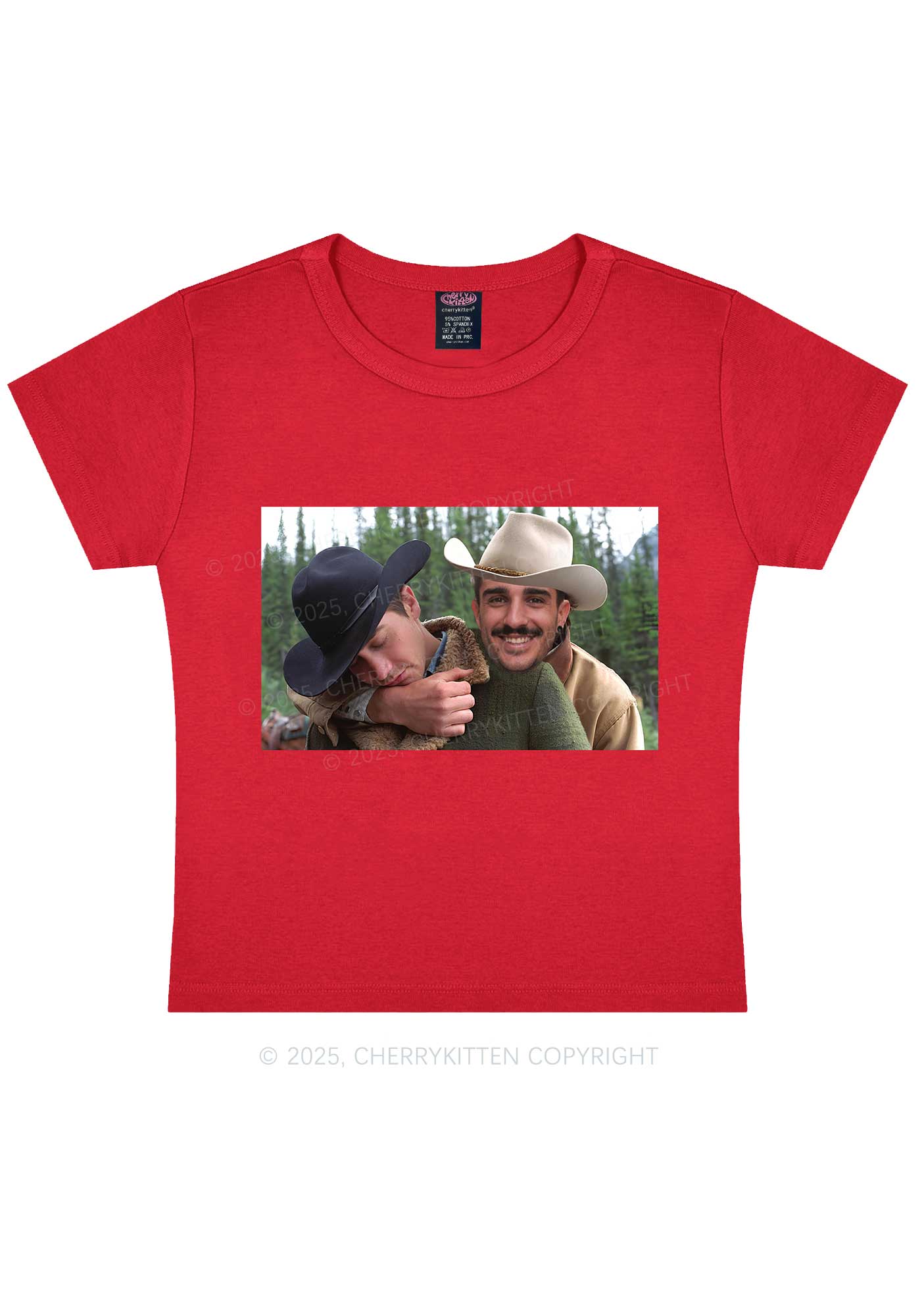 Custom Gay Cowboy Pride Y2K Baby Tee Cherrykitten - Image 9