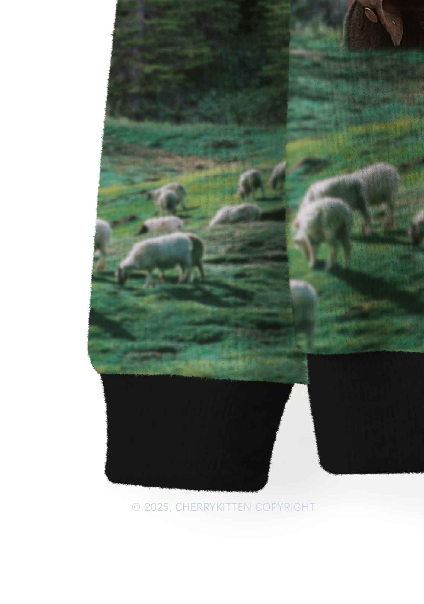 Custom Gay Cowboy Pride Y2K Christmas Knit Sweatshirt Cherrykitten - Image 5
