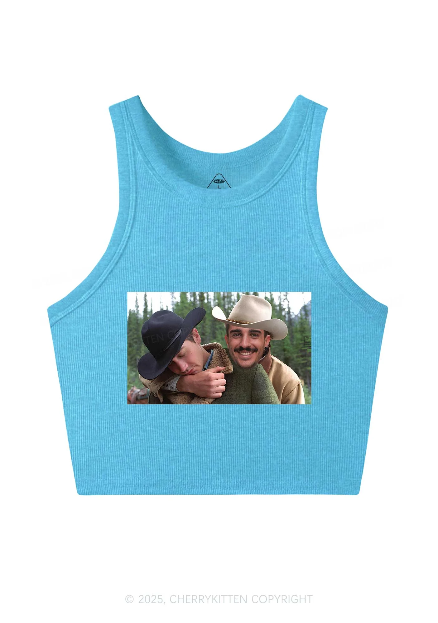 Custom Gay Cowboy Pride Y2K Crop Tank Top Cherrykitten - Image 4
