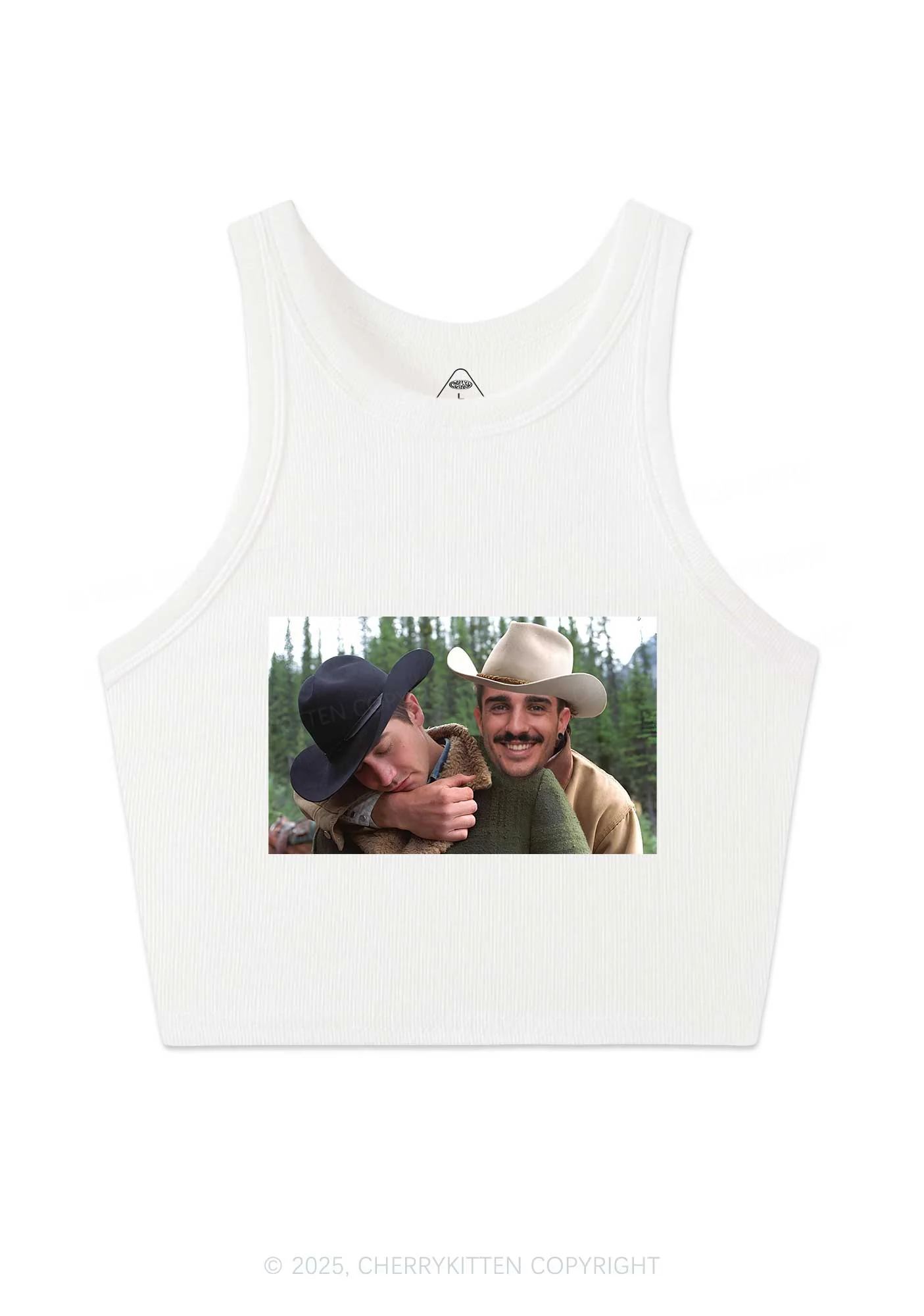 Custom Gay Cowboy Pride Y2K Crop Tank Top Cherrykitten - Image 5