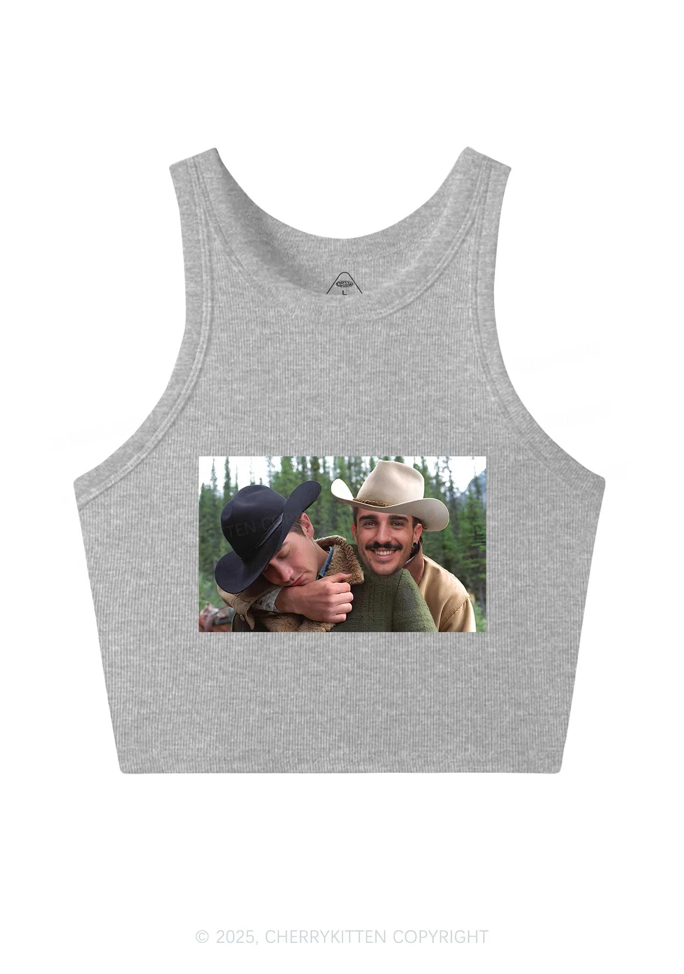 Custom Gay Cowboy Pride Y2K Crop Tank Top Cherrykitten - Image 6