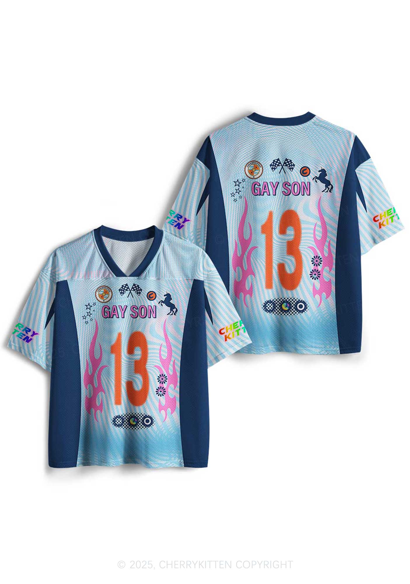 Custom Gay Son Pride Y2K Sport Jersey Shirts Cherrykitten - Image 3