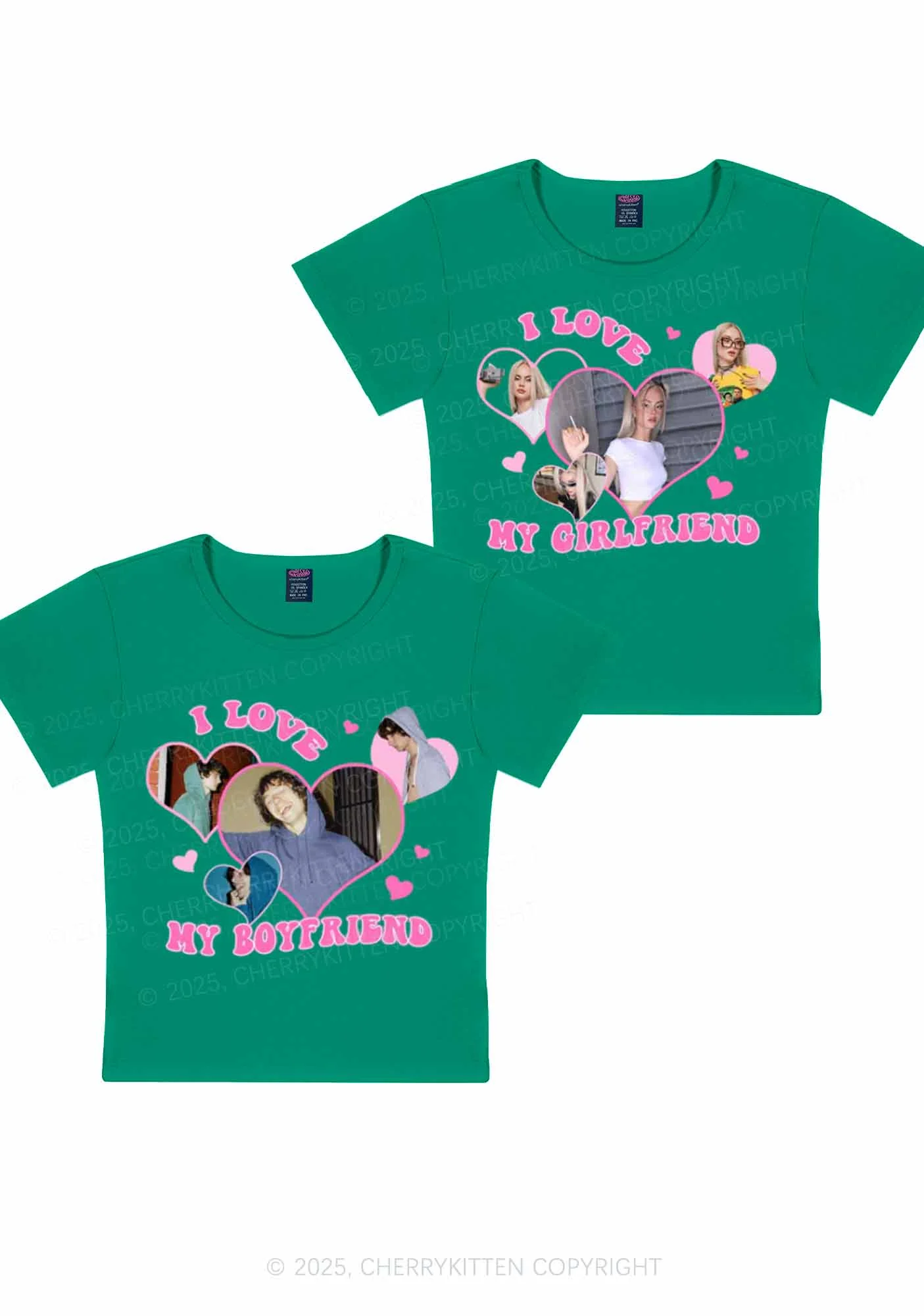 Custom GF BF Photo Y2K Valentine's Day Baby Tee Cherrykitten - Image 10