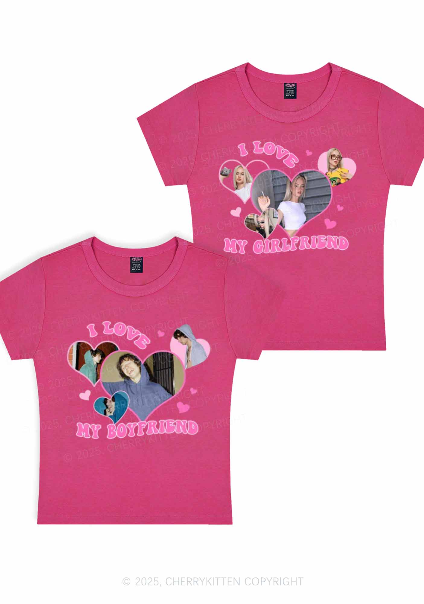 Custom GF BF Photo Y2K Valentine's Day Baby Tee Cherrykitten - Image 3
