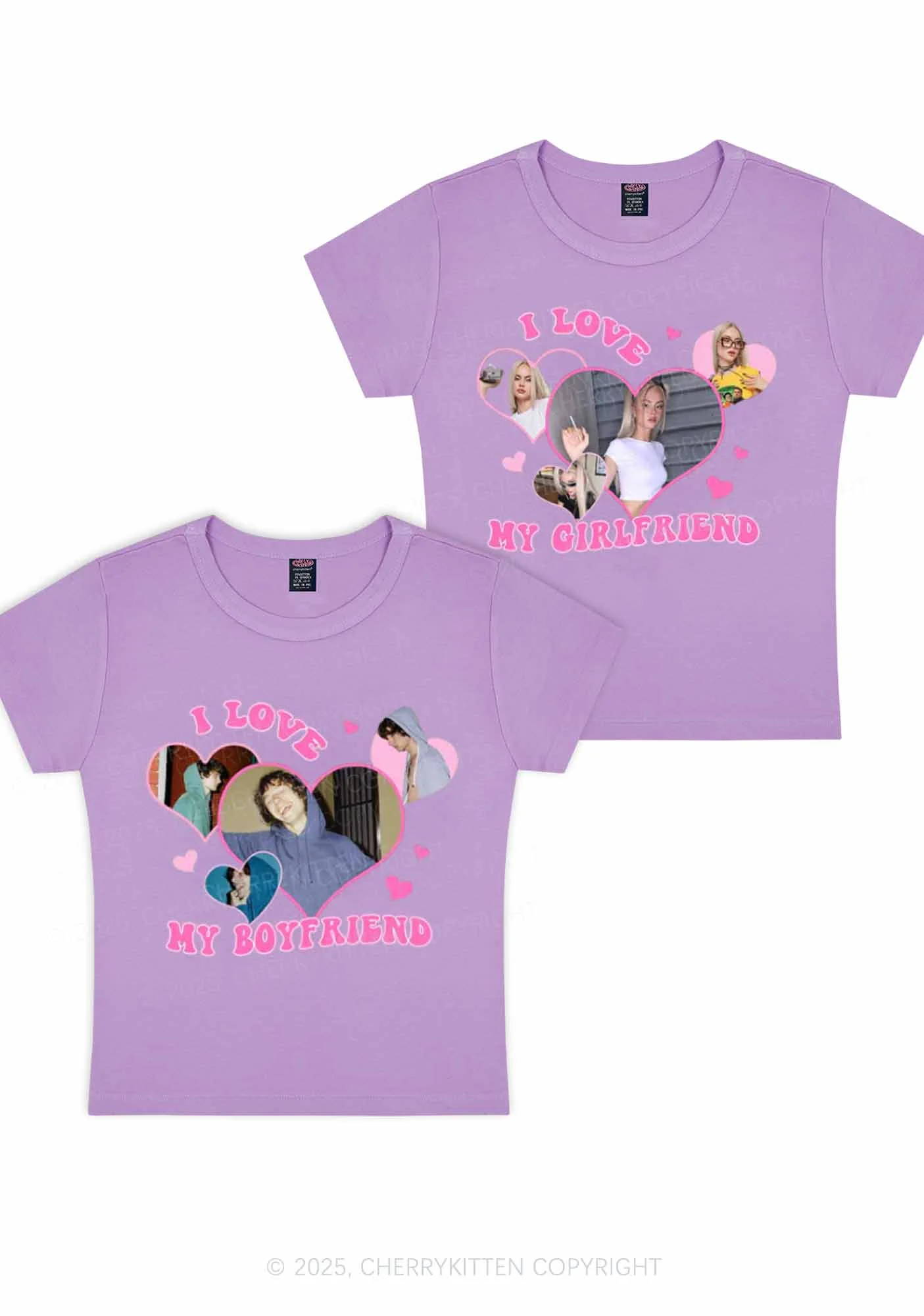 Custom GF BF Photo Y2K Valentine's Day Baby Tee Cherrykitten - Image 4