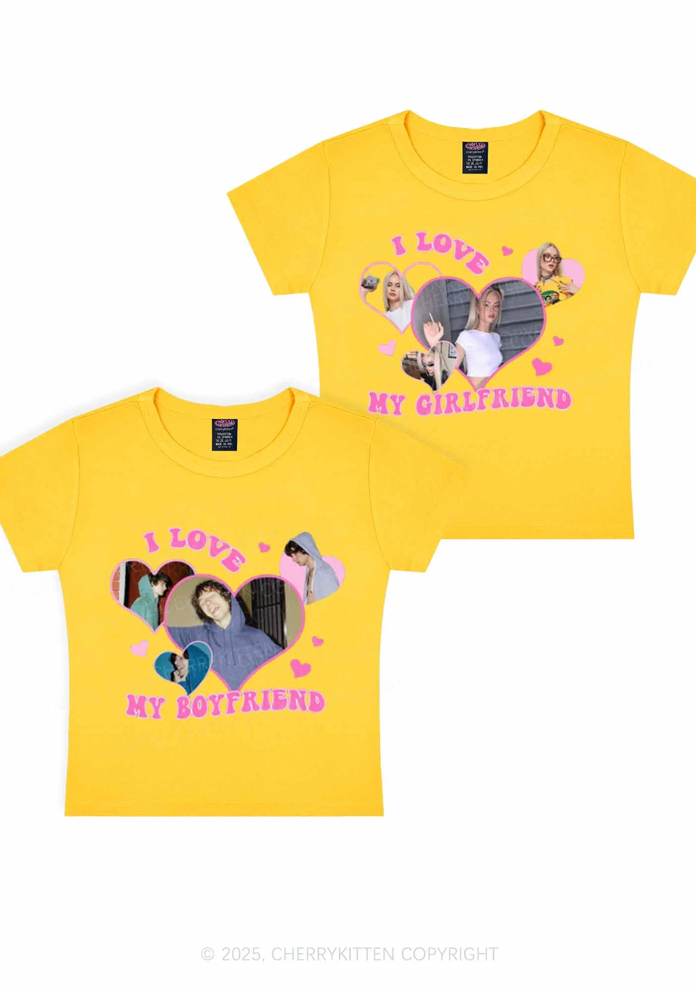 Custom GF BF Photo Y2K Valentine's Day Baby Tee Cherrykitten - Image 5