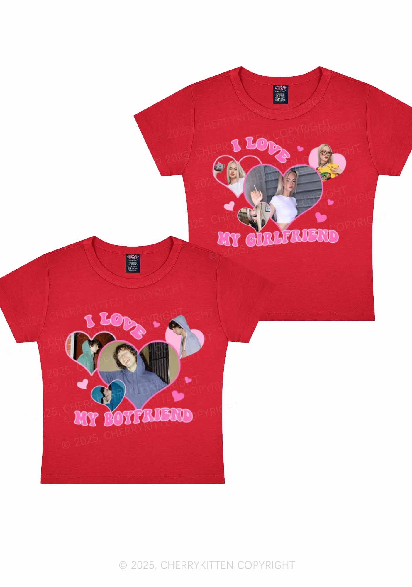 Custom GF BF Photo Y2K Valentine's Day Baby Tee Cherrykitten - Image 6