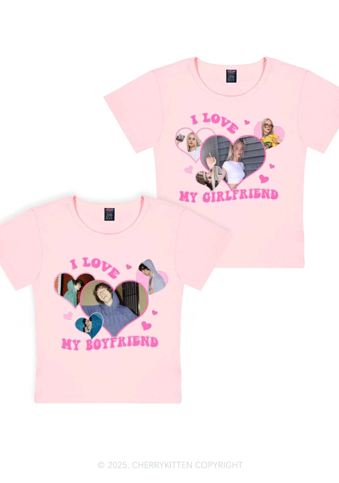 Custom GF BF Photo Y2K Valentine's Day Baby Tee Cherrykitten - Image 7