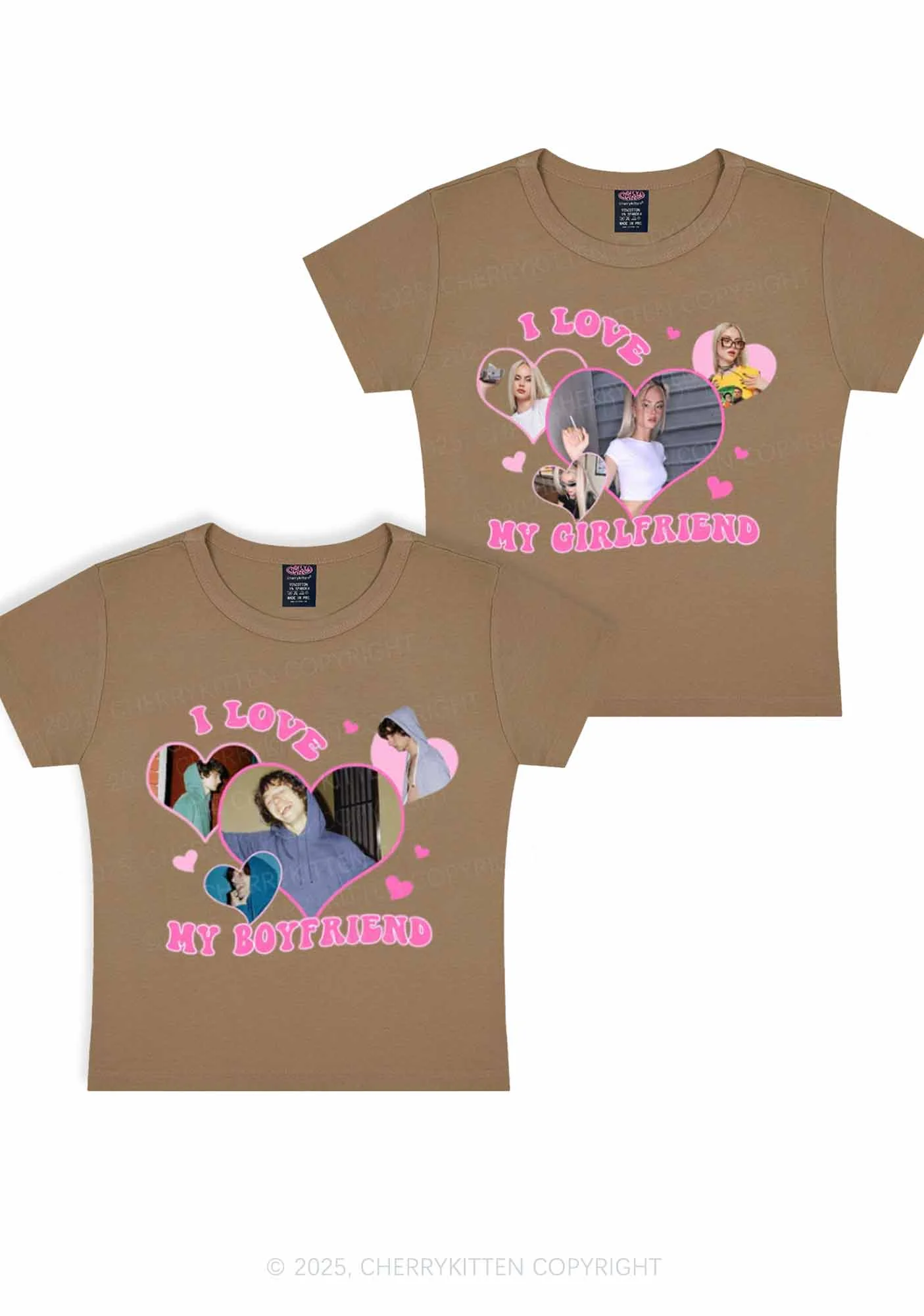 Custom GF BF Photo Y2K Valentine's Day Baby Tee Cherrykitten - Image 9