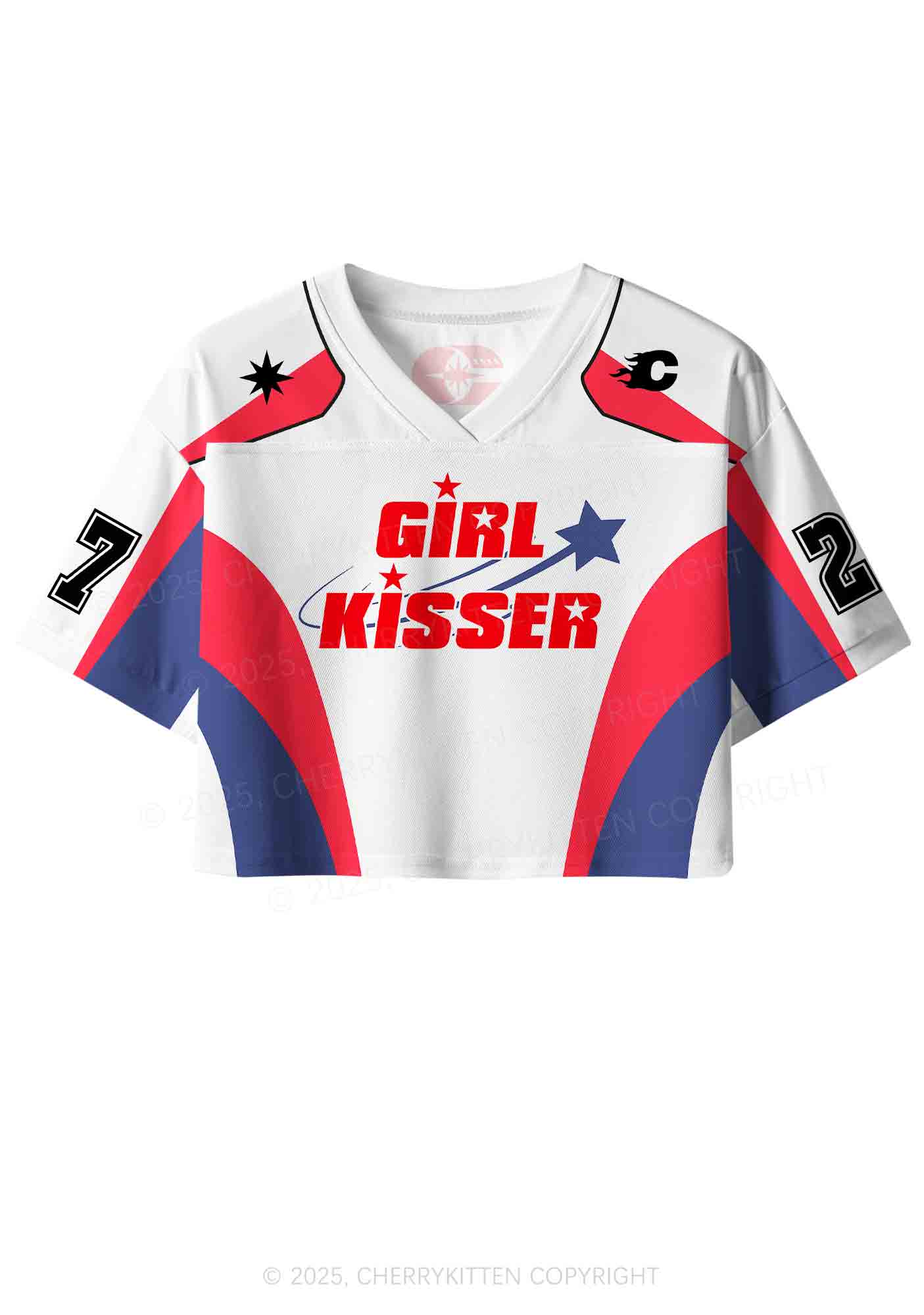 Custom Girl Kisser Pride Y2K Crop Sport Jersey Shirts Cherrykitten - Image 2