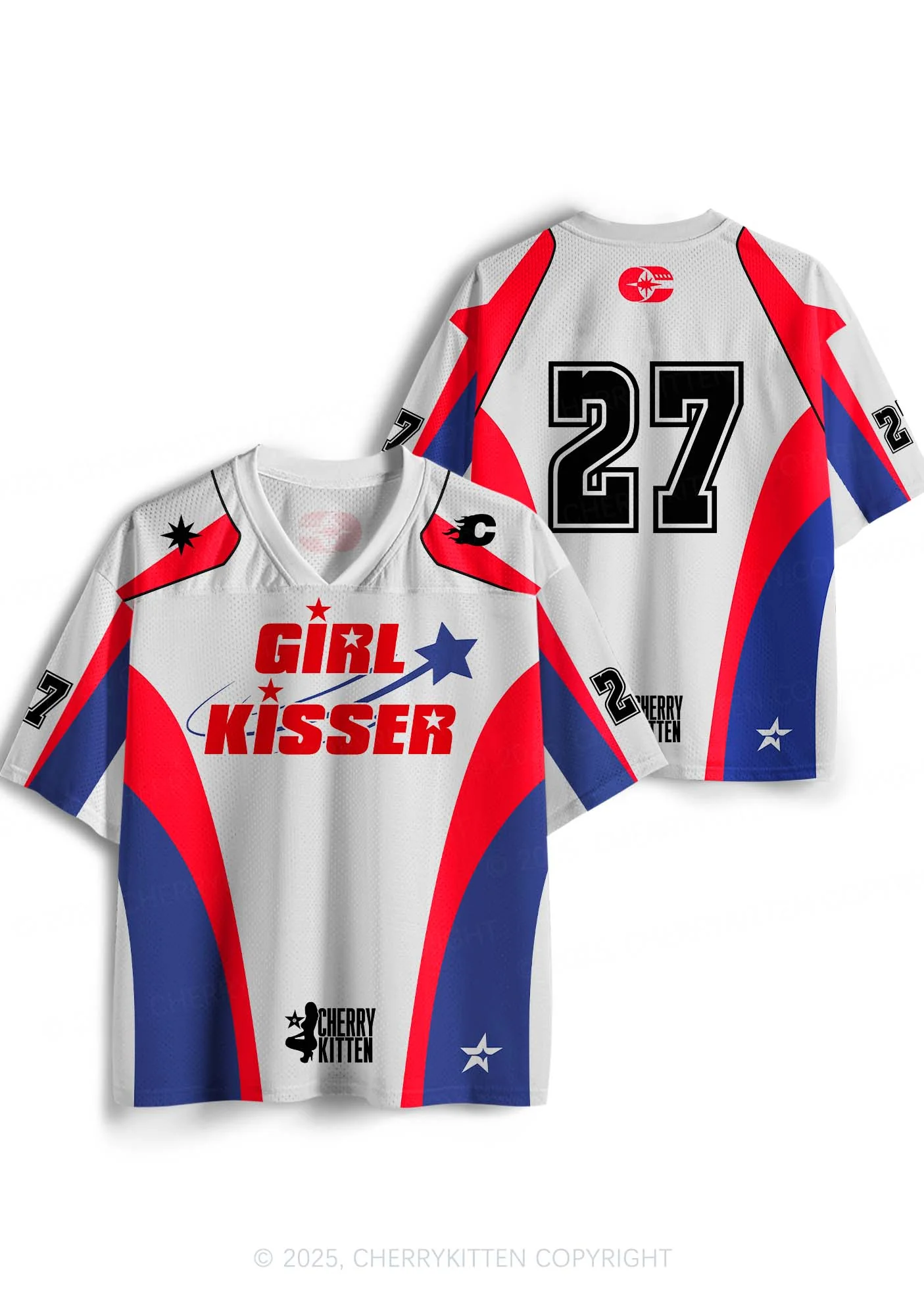 Custom Girl Kisser Pride Y2K Sport Jersey Shirts Cherrykitten - Image 3