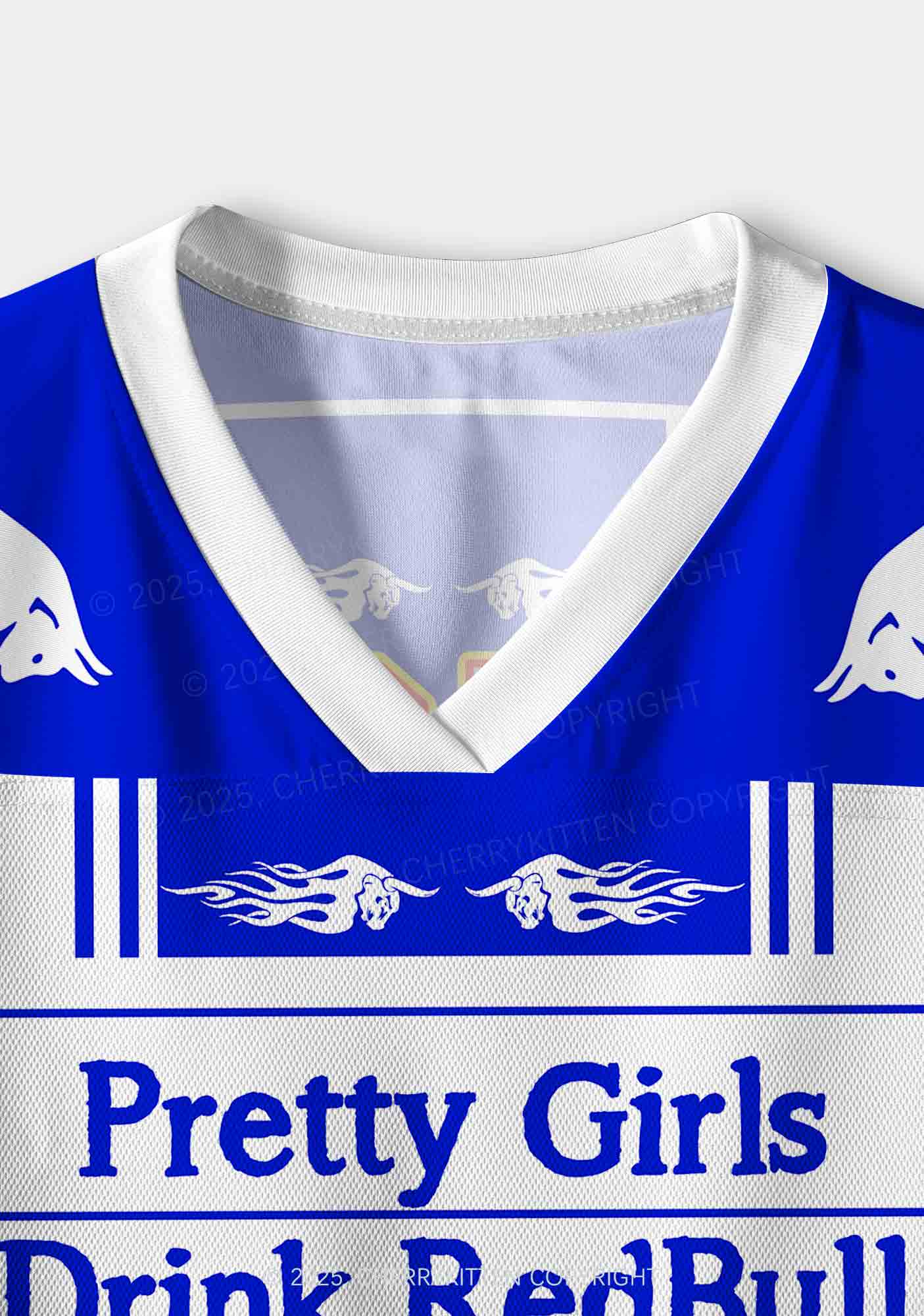 Custom Girls Drink Red Y2K Crop Sport Jersey Shirts Cherrykitten - Image 3