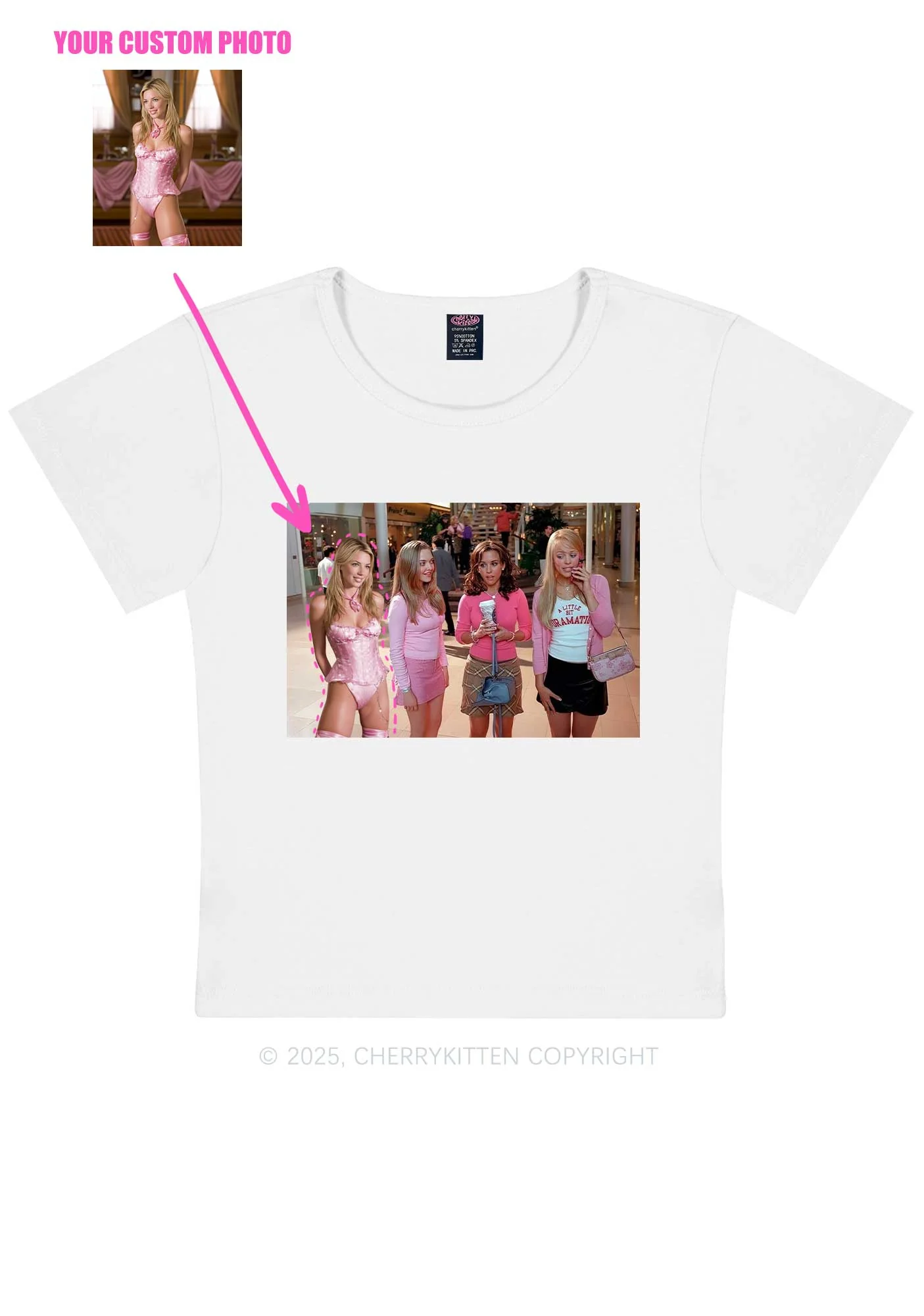 Custom Girls Movie Y2K Baby Tee Cherrykitten - Image 4