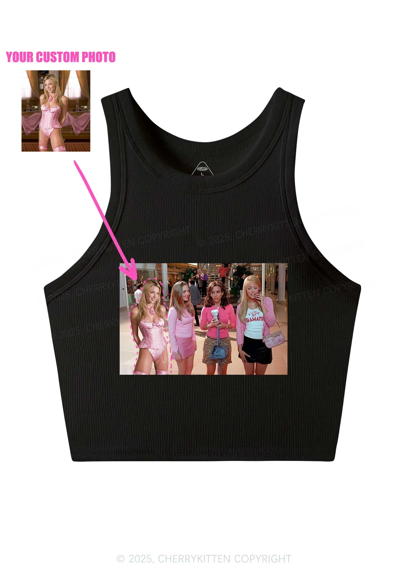 Custom Girls Movie Y2K Crop Tank Top Cherrykitten - Image 3