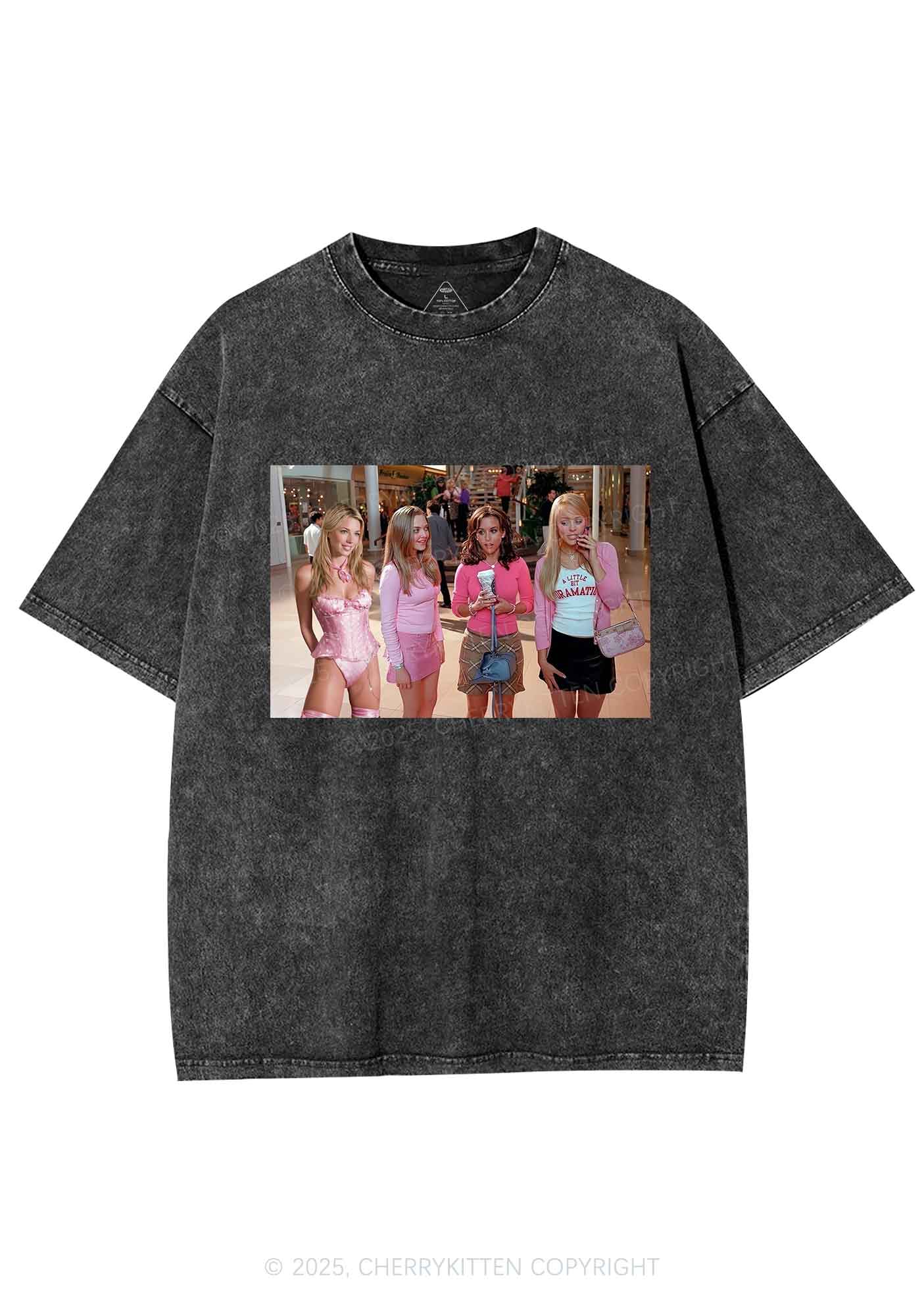 Custom Girls Movie Y2K Shirts Washed Tee Cherrykitten - Image 4