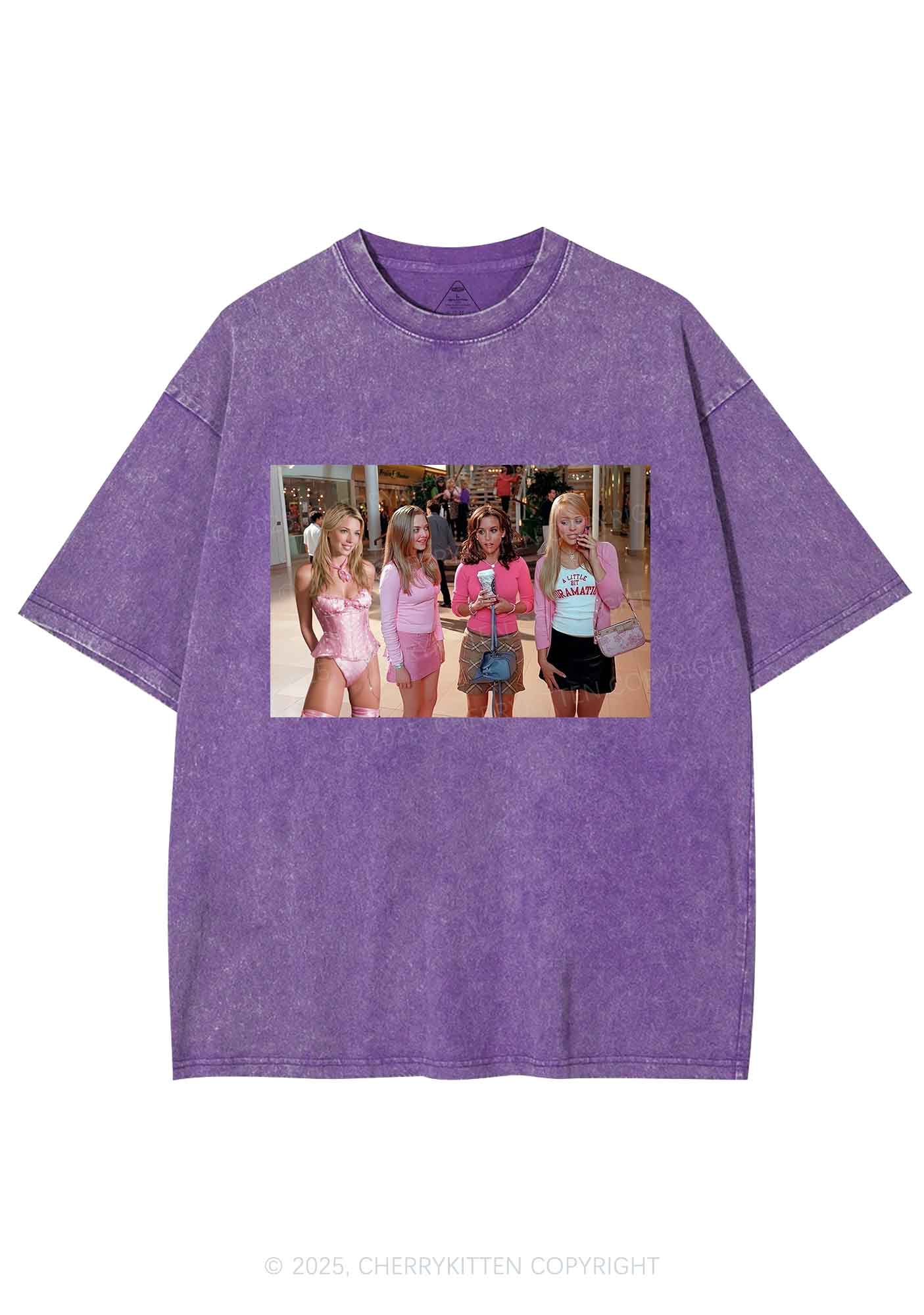 Custom Girls Movie Y2K Shirts Washed Tee Cherrykitten - Image 5