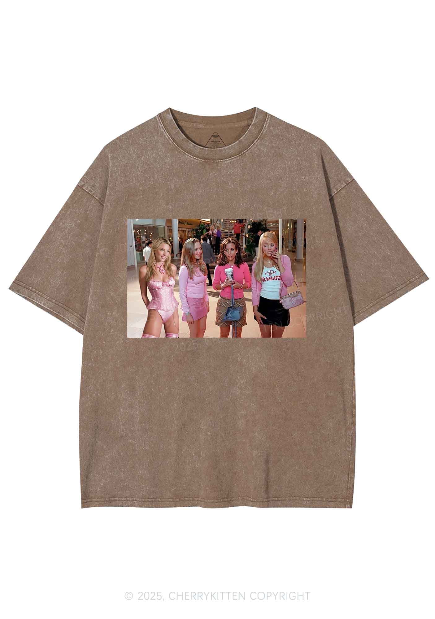 Custom Girls Movie Y2K Shirts Washed Tee Cherrykitten - Image 6